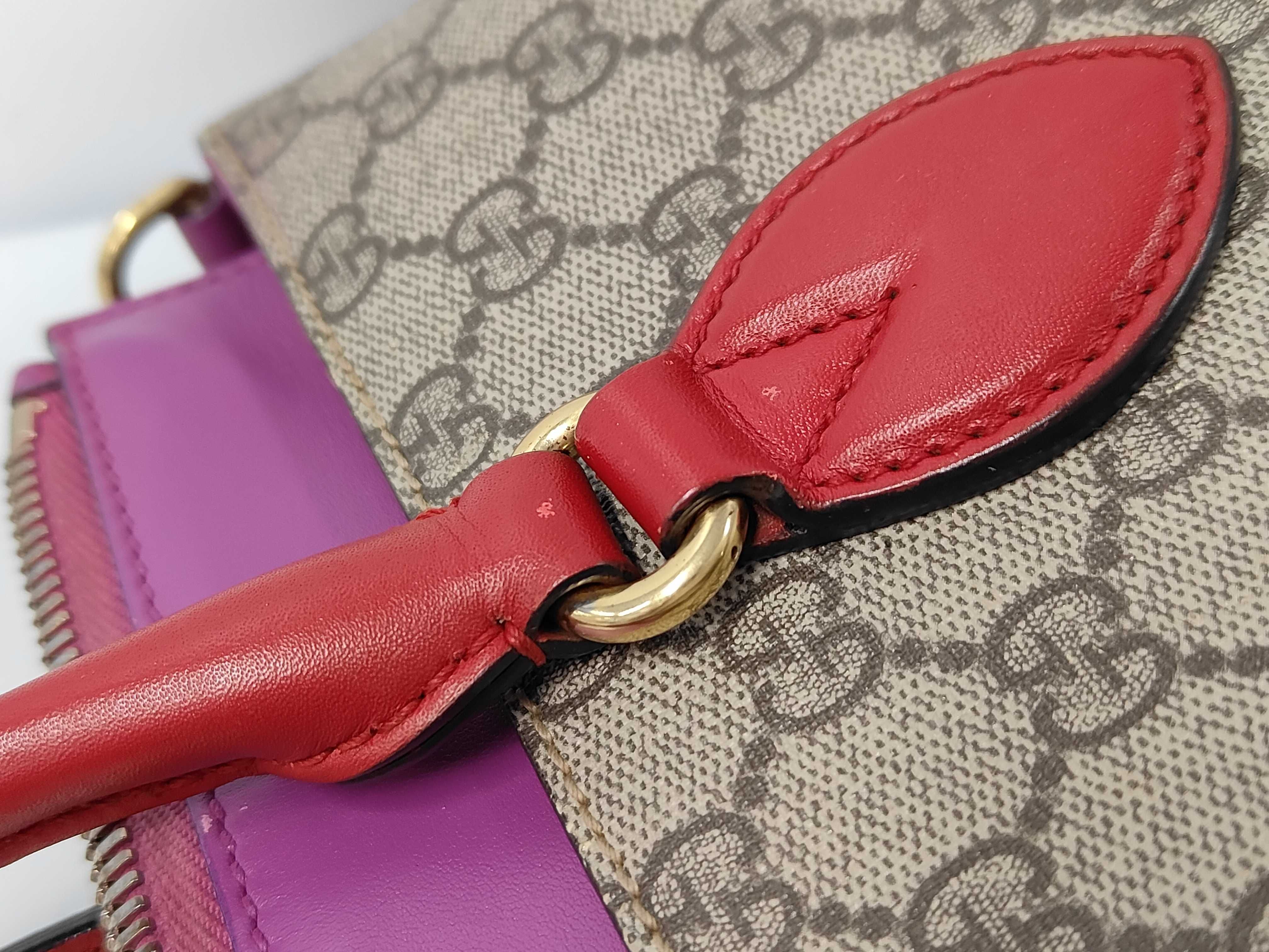 GG Supreme Handbag, Beige x Pink x Red — view 6