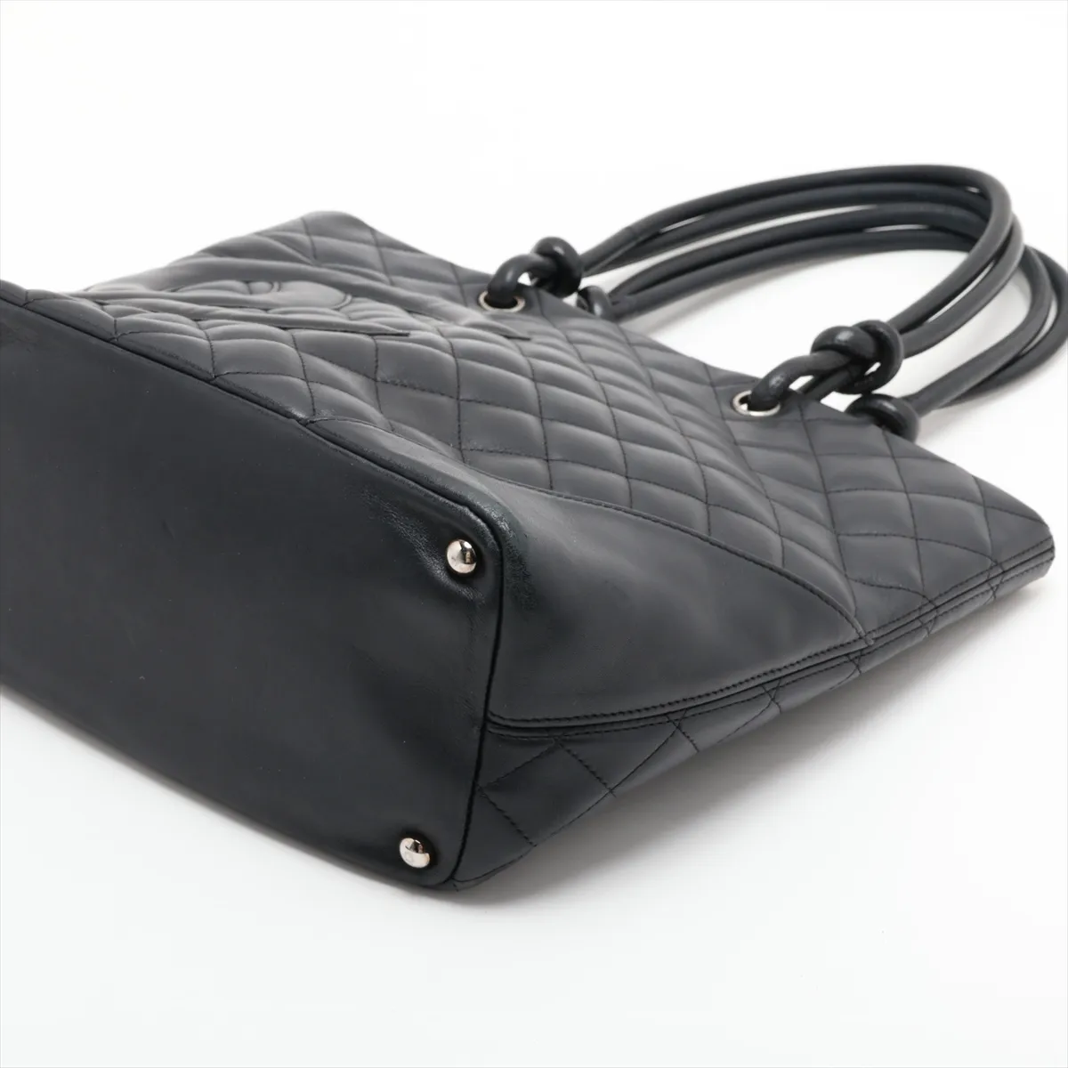 Cambon Line Lambskin Handbag, Black with Silver Hardware, 9095205, Series 9 — view 3