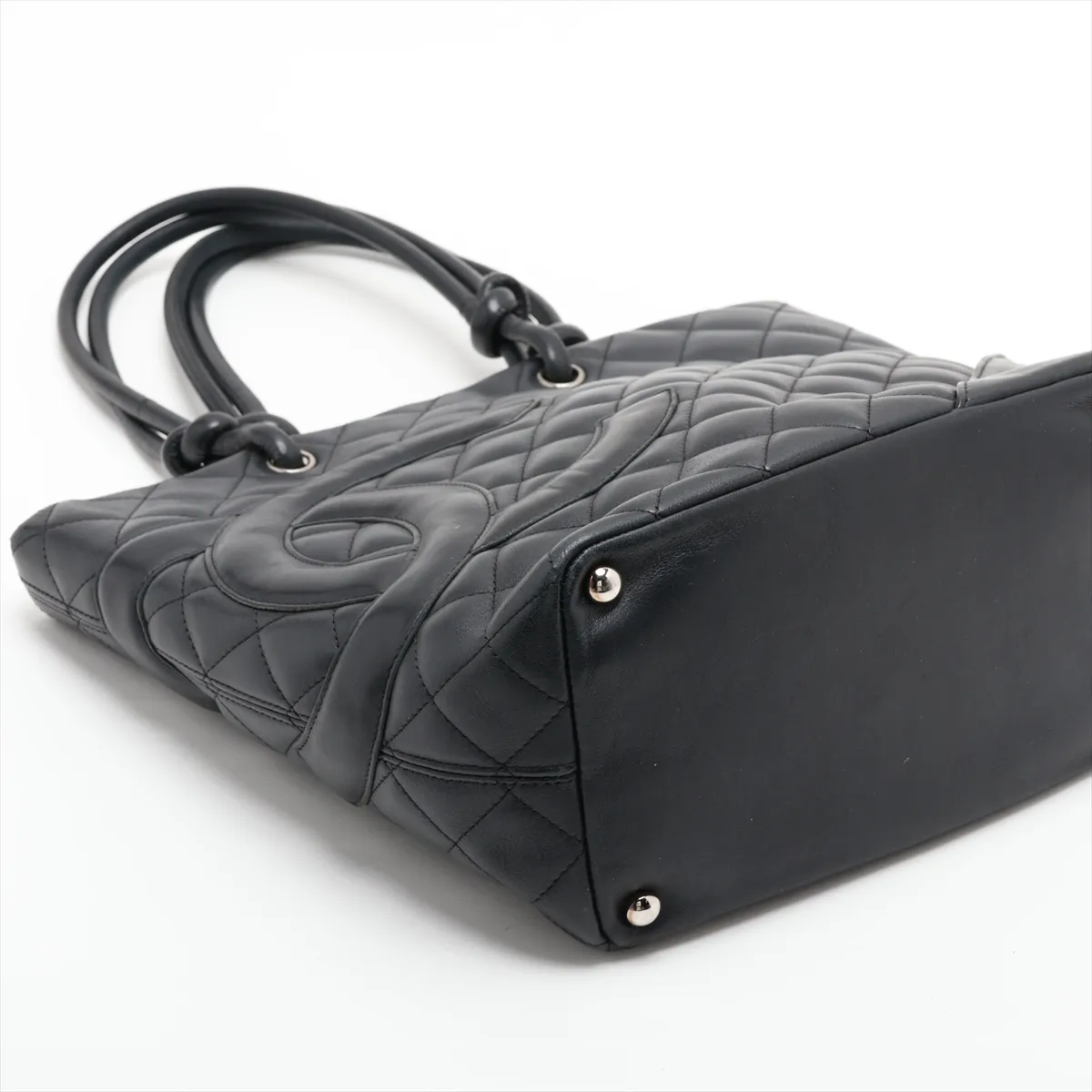 Cambon Line Lambskin Handbag, Black with Silver Hardware, 9095205, Series 9 — view 4