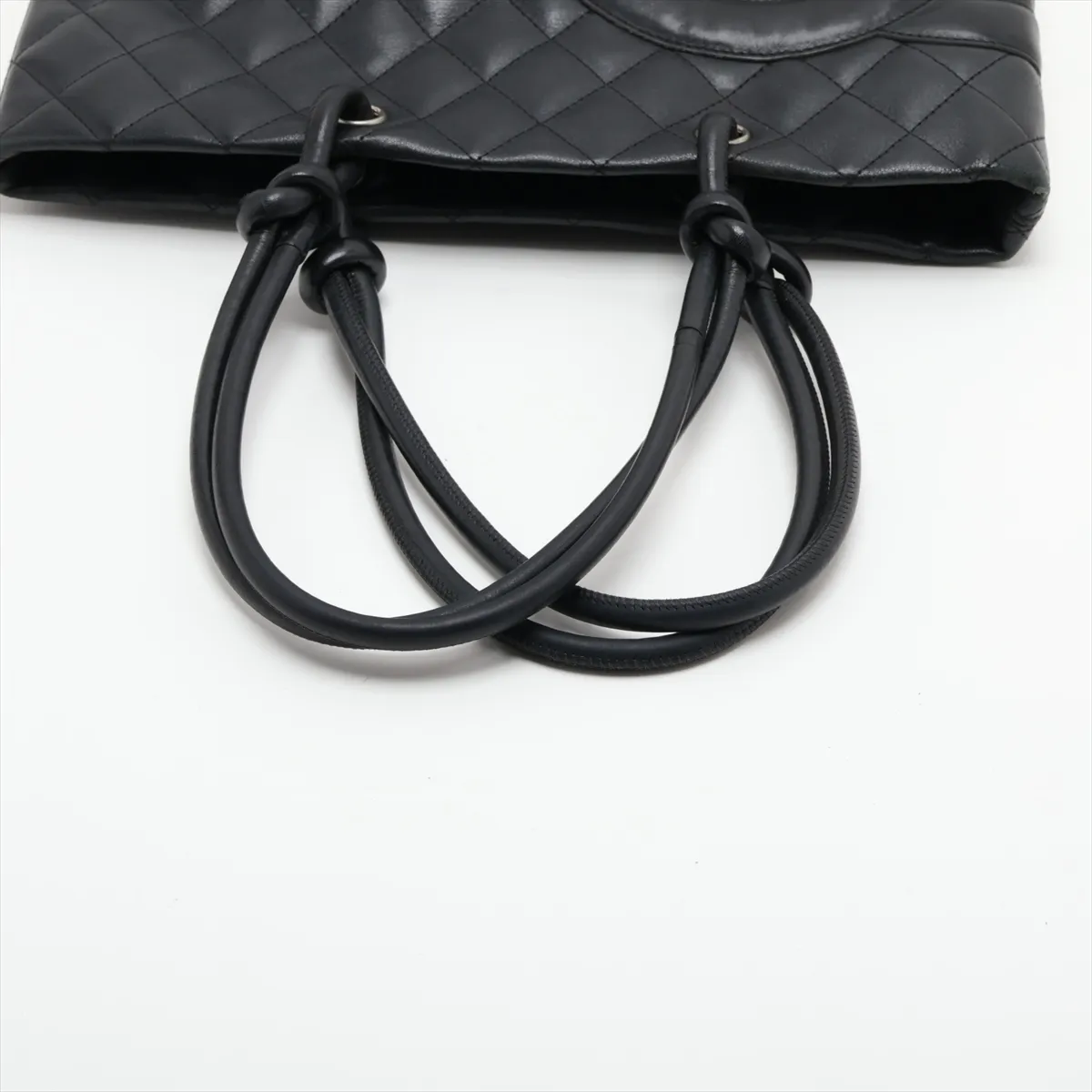 Cambon Line Lambskin Handbag, Black with Silver Hardware, 9095205, Series 9 — view 5