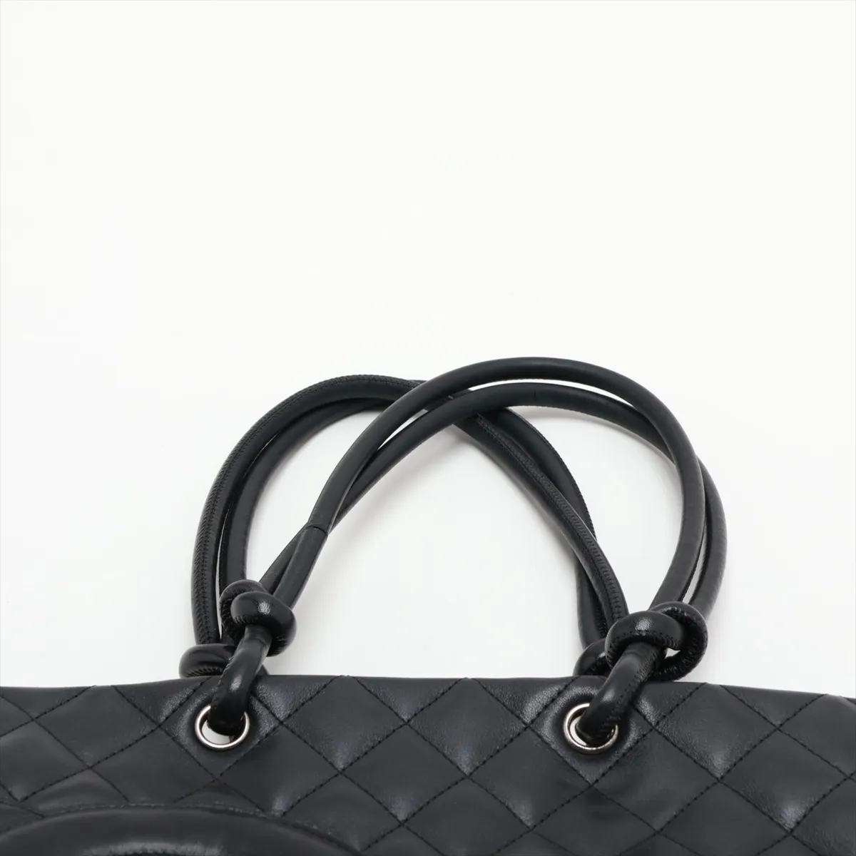 Cambon Line Lambskin Handbag, Black with Silver Hardware, 9095205, Series 9 — view 6