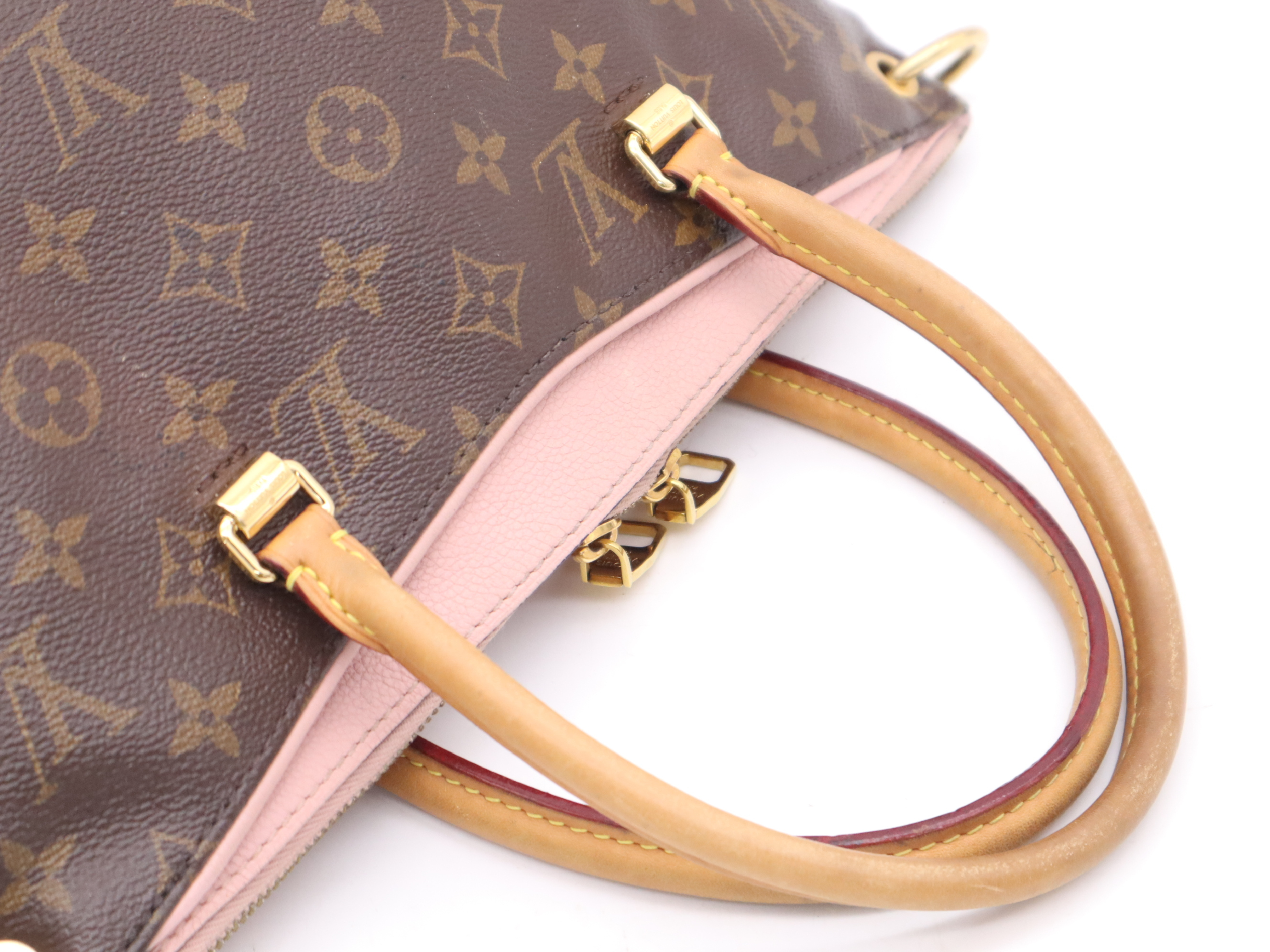 M40468 Monogram Pallas Rose Ballerine Handbag with Shoulder Strap — view 6