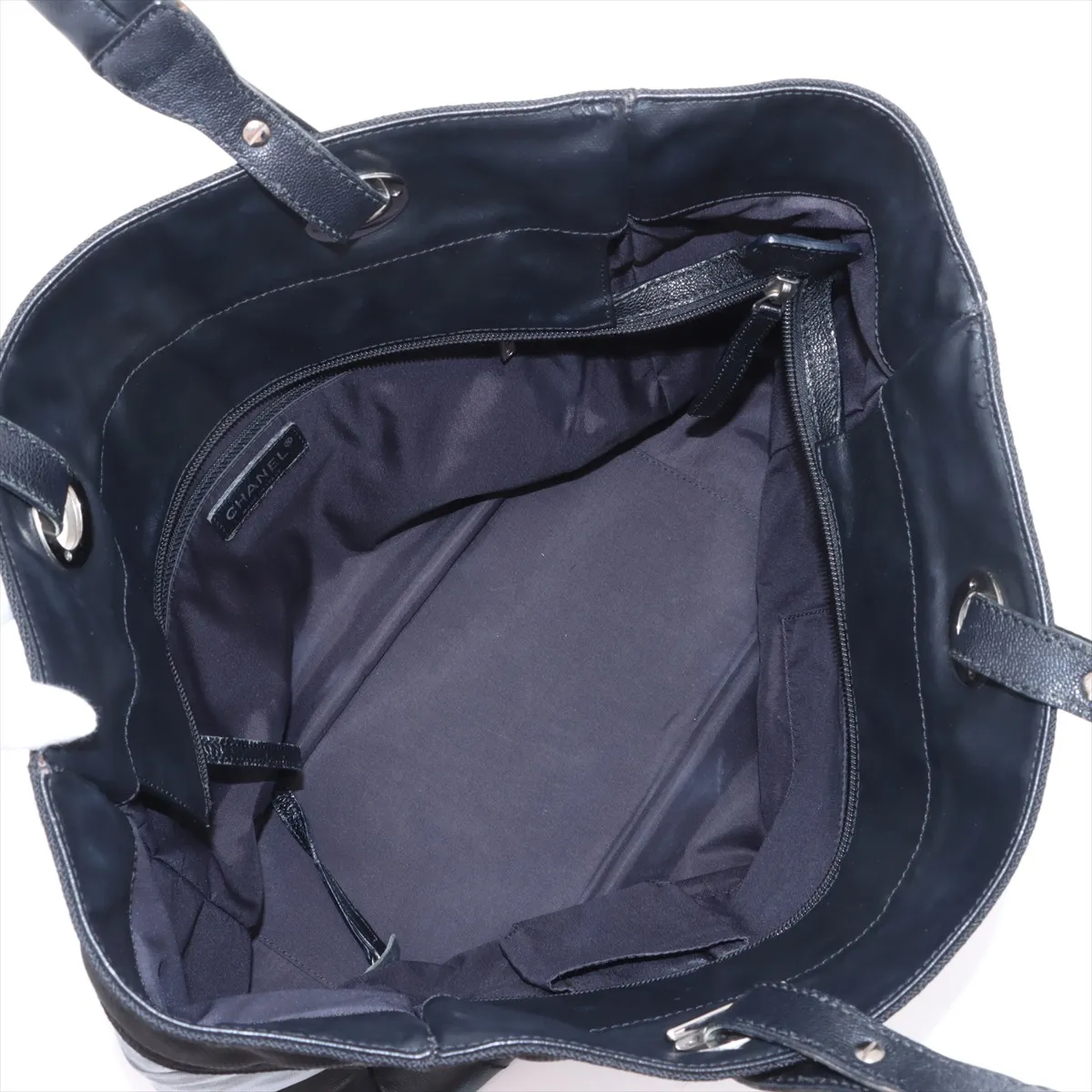 Paris Biarritz MM coated canvas tote bag black silver hardware — view 7