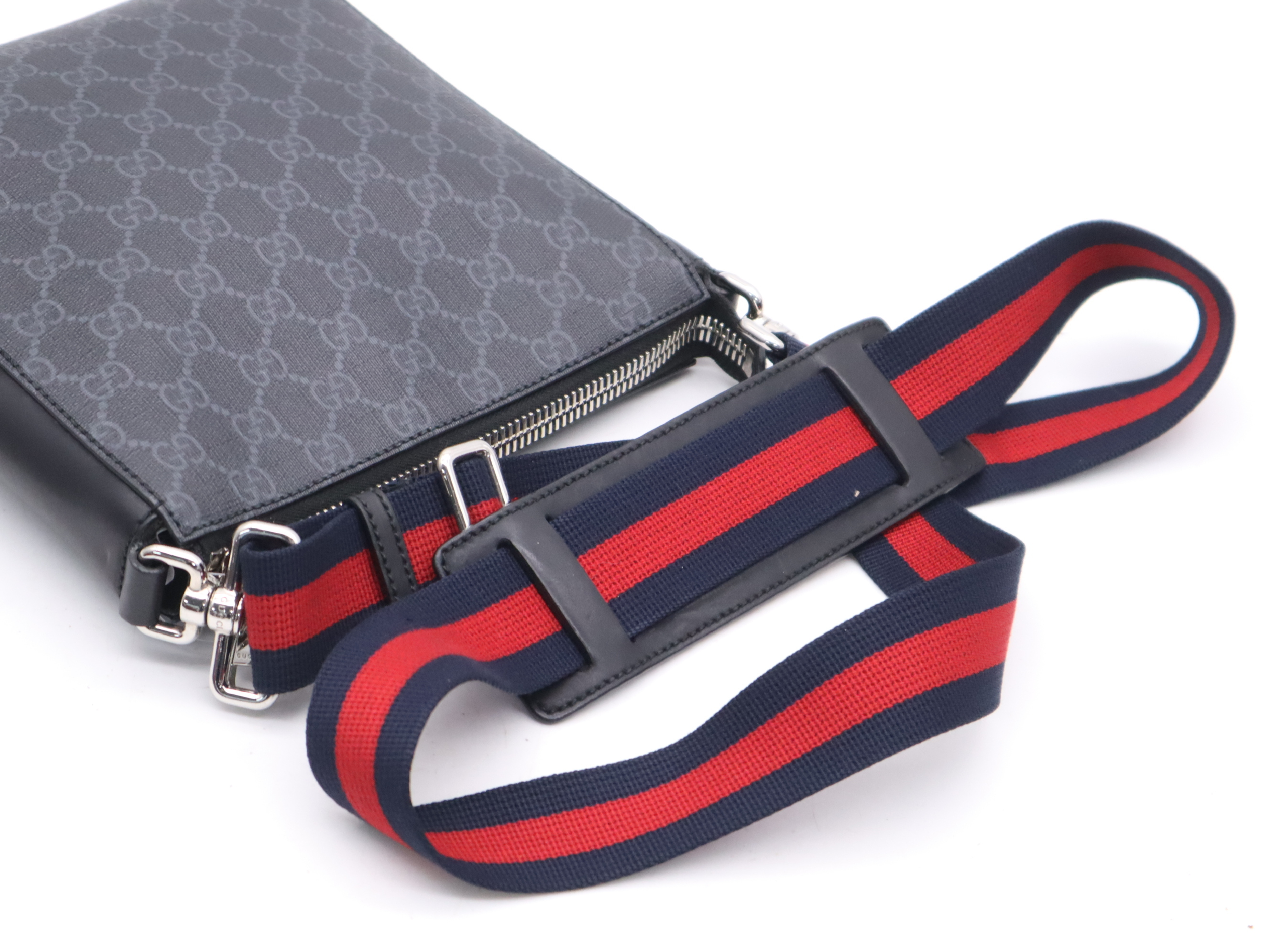 523599 PVC GG Supreme Sherry Shoulder Bag Black Red Silver Hardware Shoulder Bag — view 6