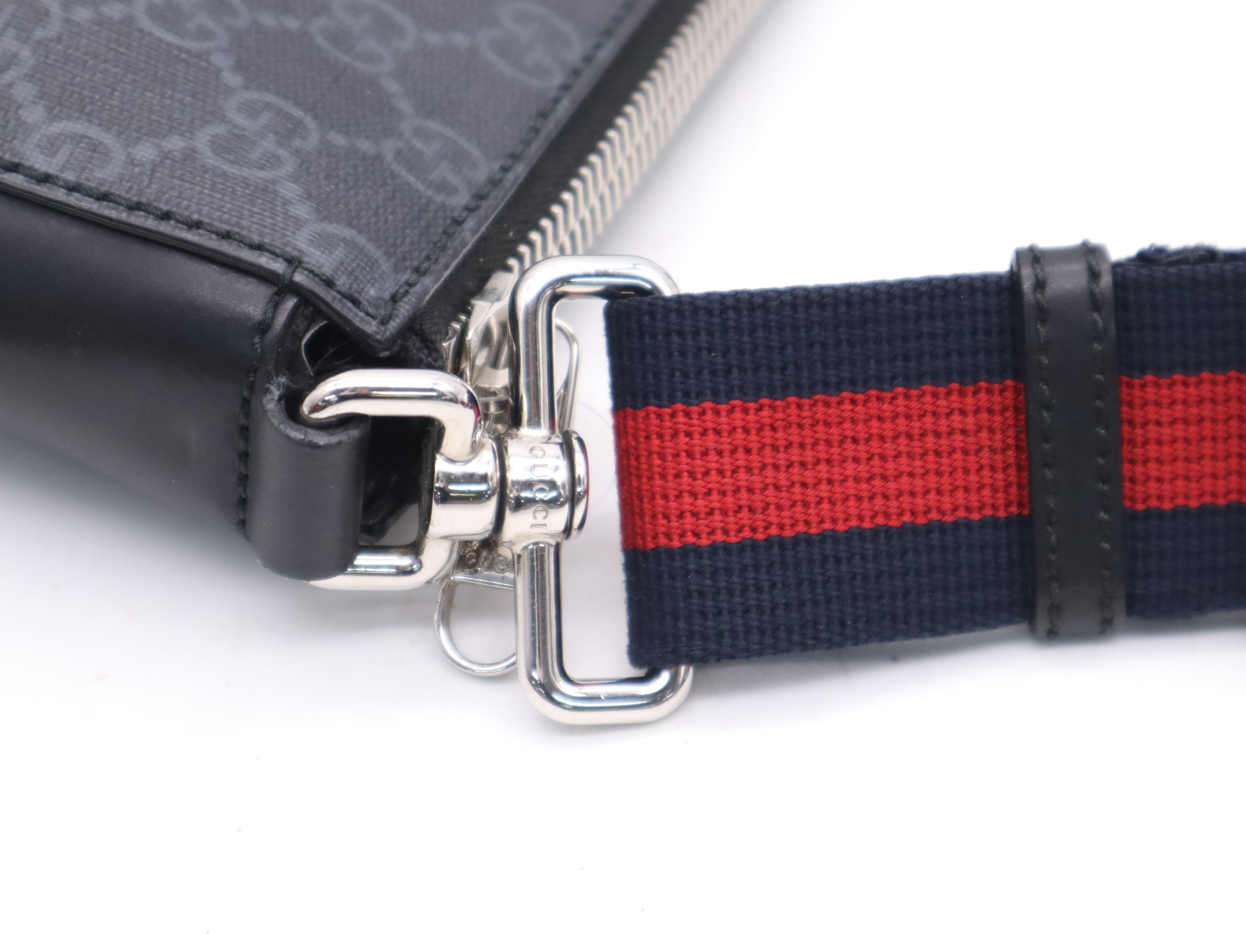 523599 PVC GG Supreme Sherry Shoulder Bag Black Red Silver Hardware Shoulder Bag — view 7