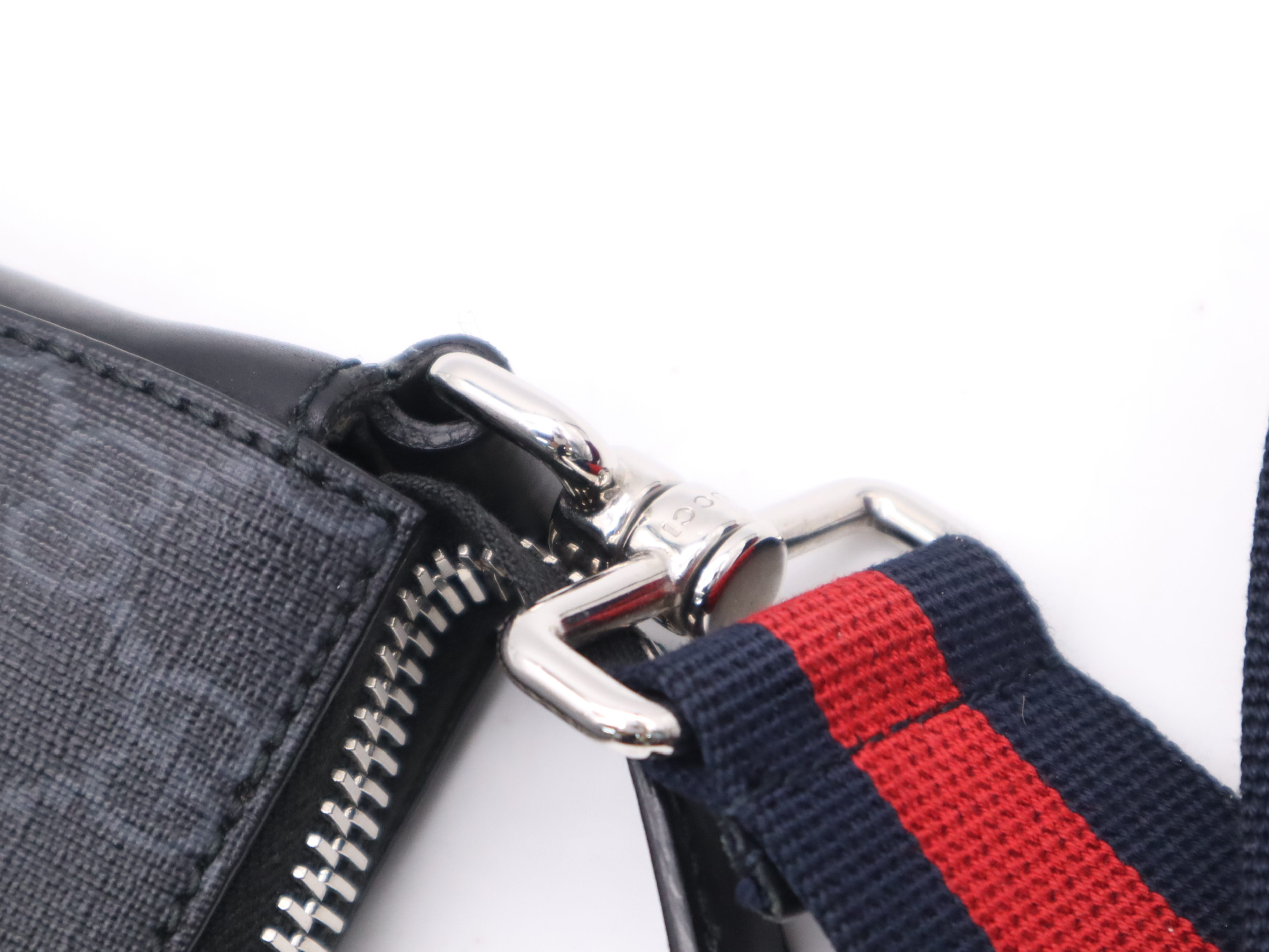 523599 PVC GG Supreme Sherry Shoulder Bag Black Red Silver Hardware Shoulder Bag — view 8