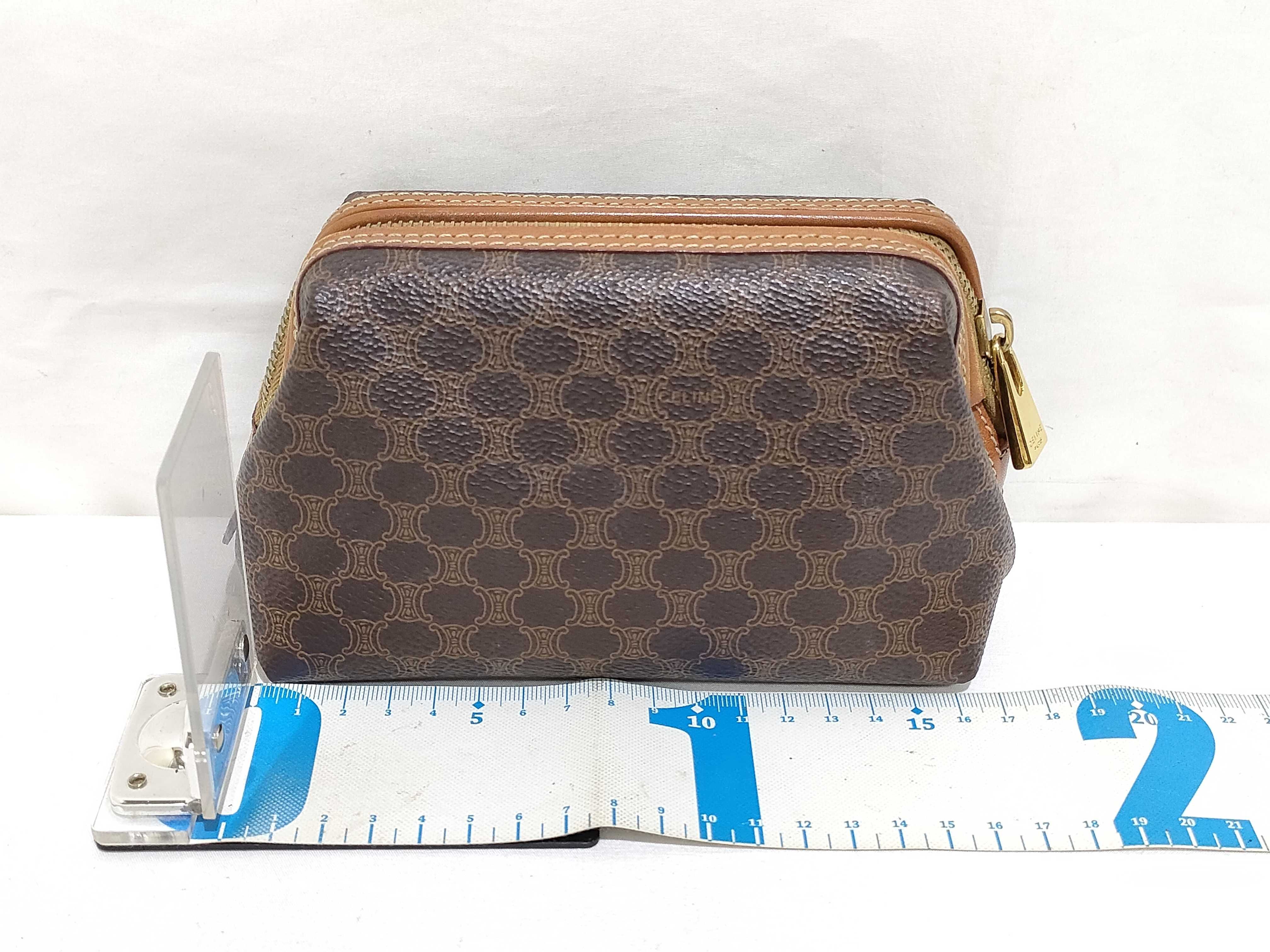 pouch, Macadam pattern, brown pouch — view 2