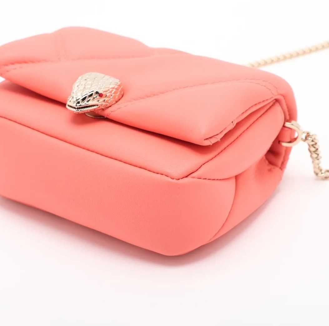 Unused, with dust bag: Serpenti cabochon leather chain shoulder bag — view 3