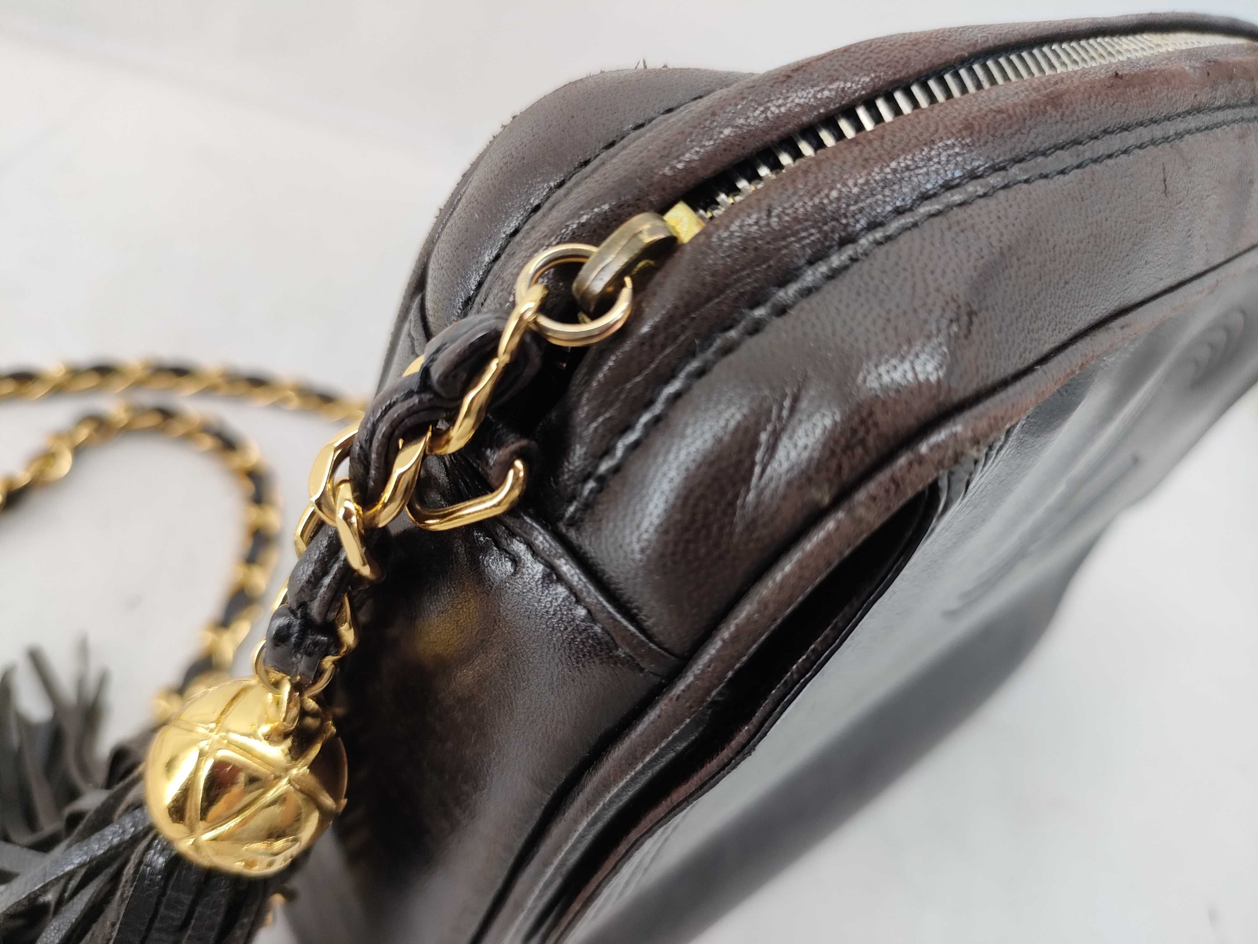 Calfskin Fringe Chain Shoulder Bag — view 7