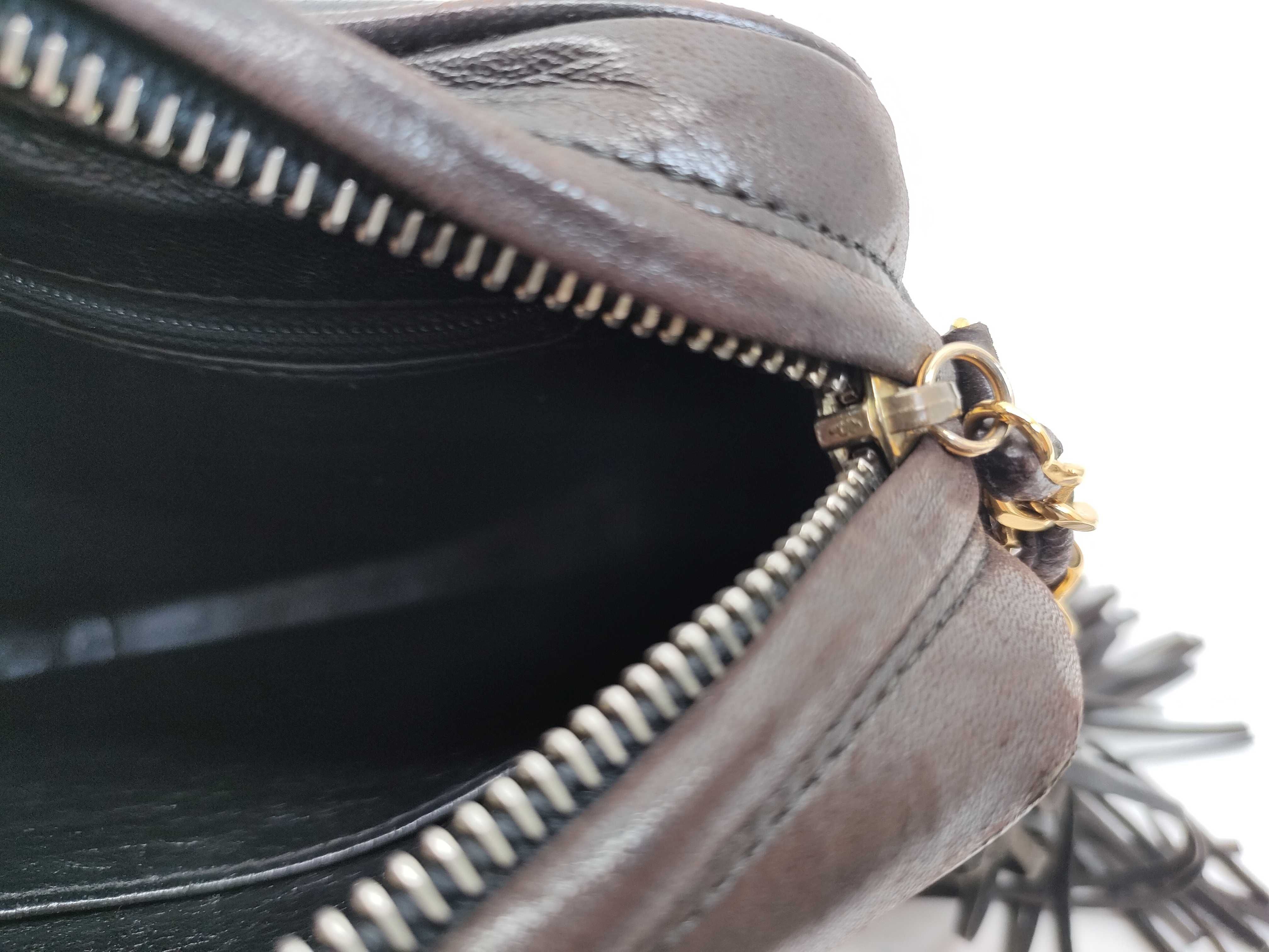 Calfskin Fringe Chain Shoulder Bag — view 10