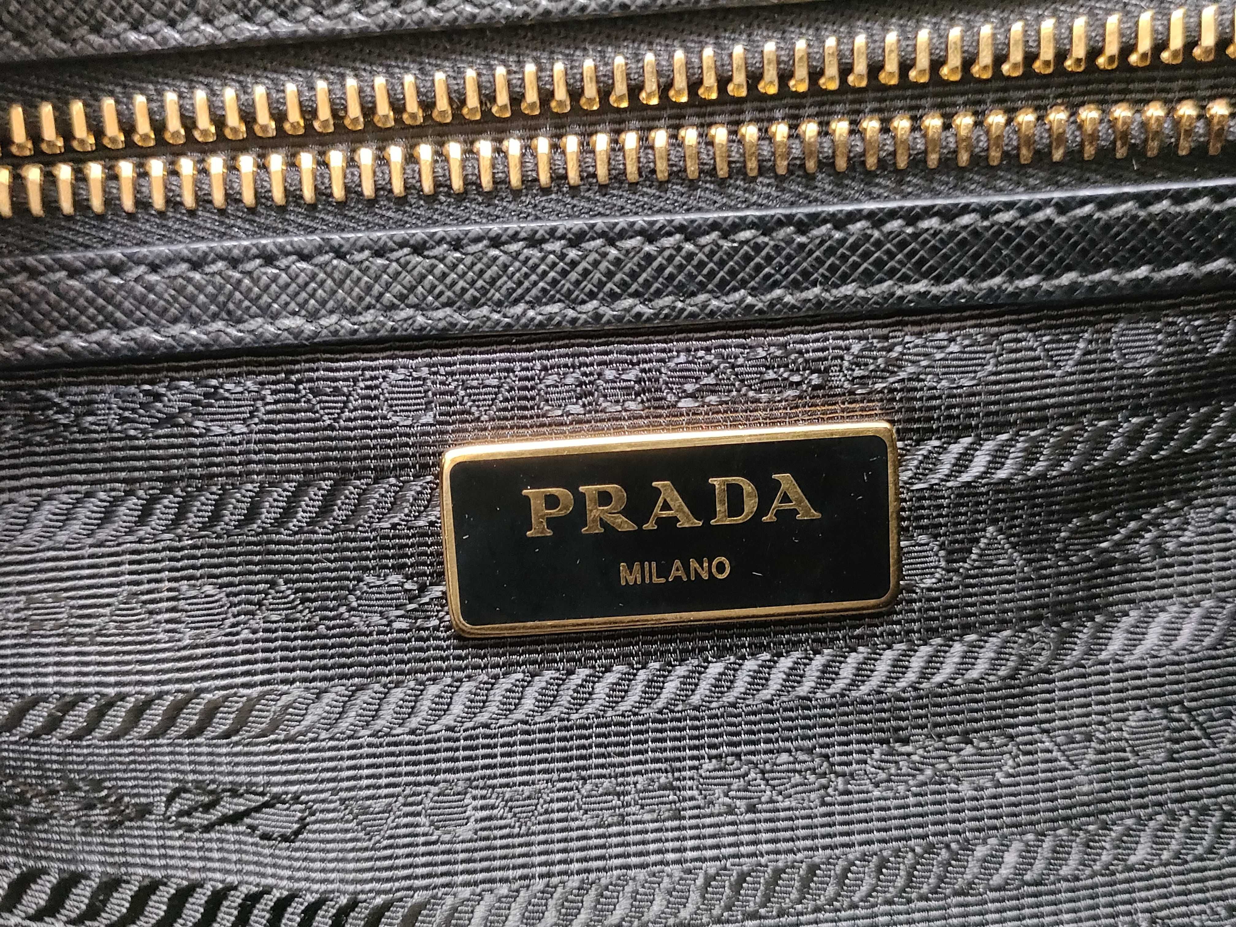 Nylon Shoulder Bag (Current Model, Saffiano Leather, 1BH089) — view 12