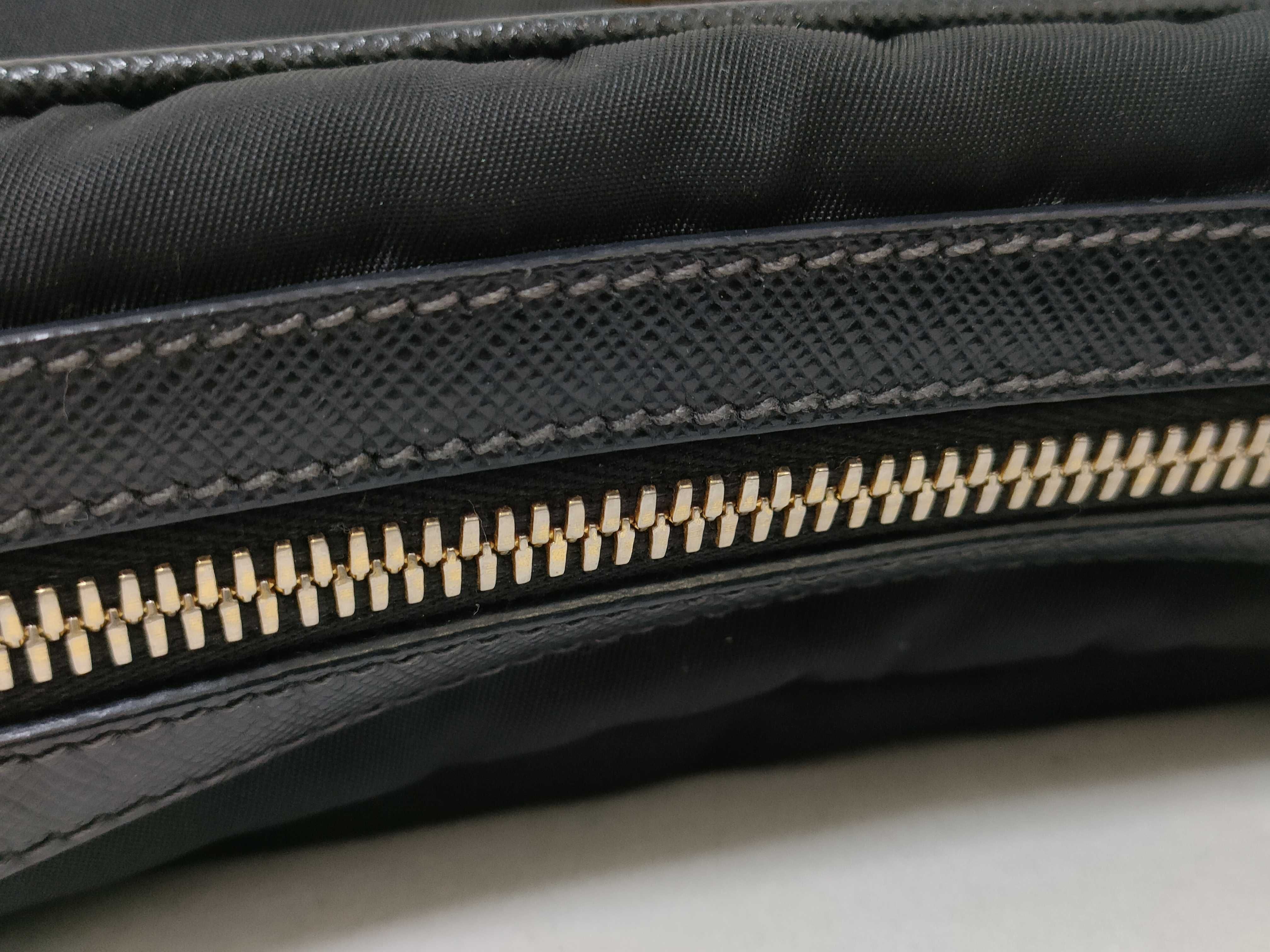 Nylon Shoulder Bag (Current Model, Saffiano Leather, 1BH089) — view 8