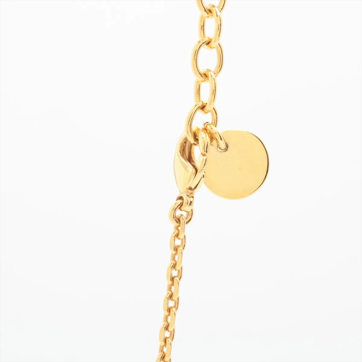 Petit CD necklace, gold-plated with faux pearls. Shows signs of wear including — view 3