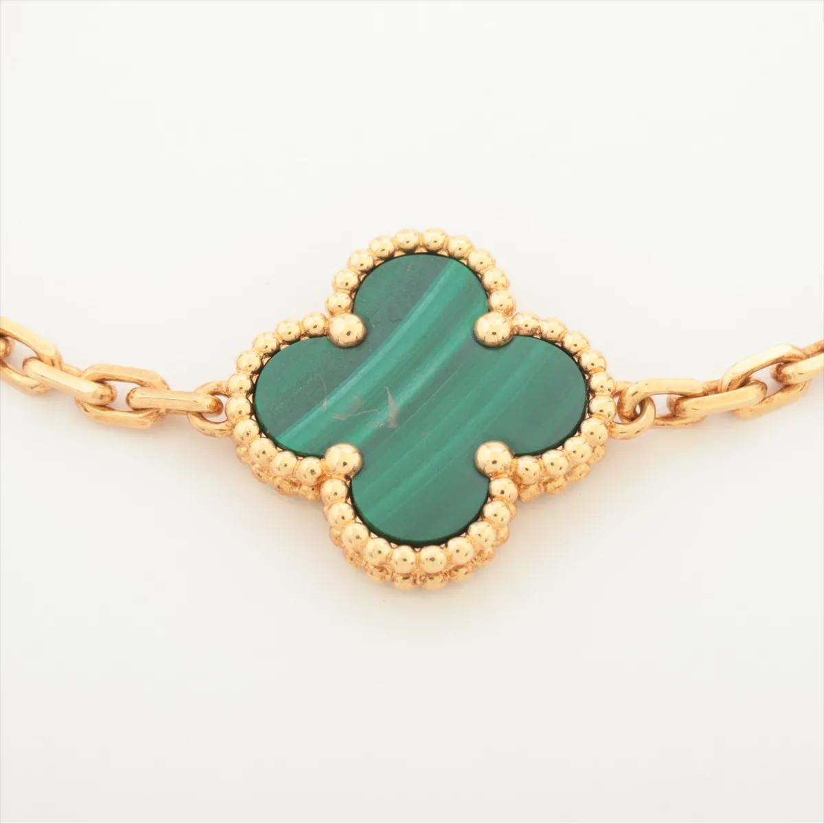 Vintage Alhambra 5P Malachite Bracelet 750(YG) 13.4g JE589831 — view 2