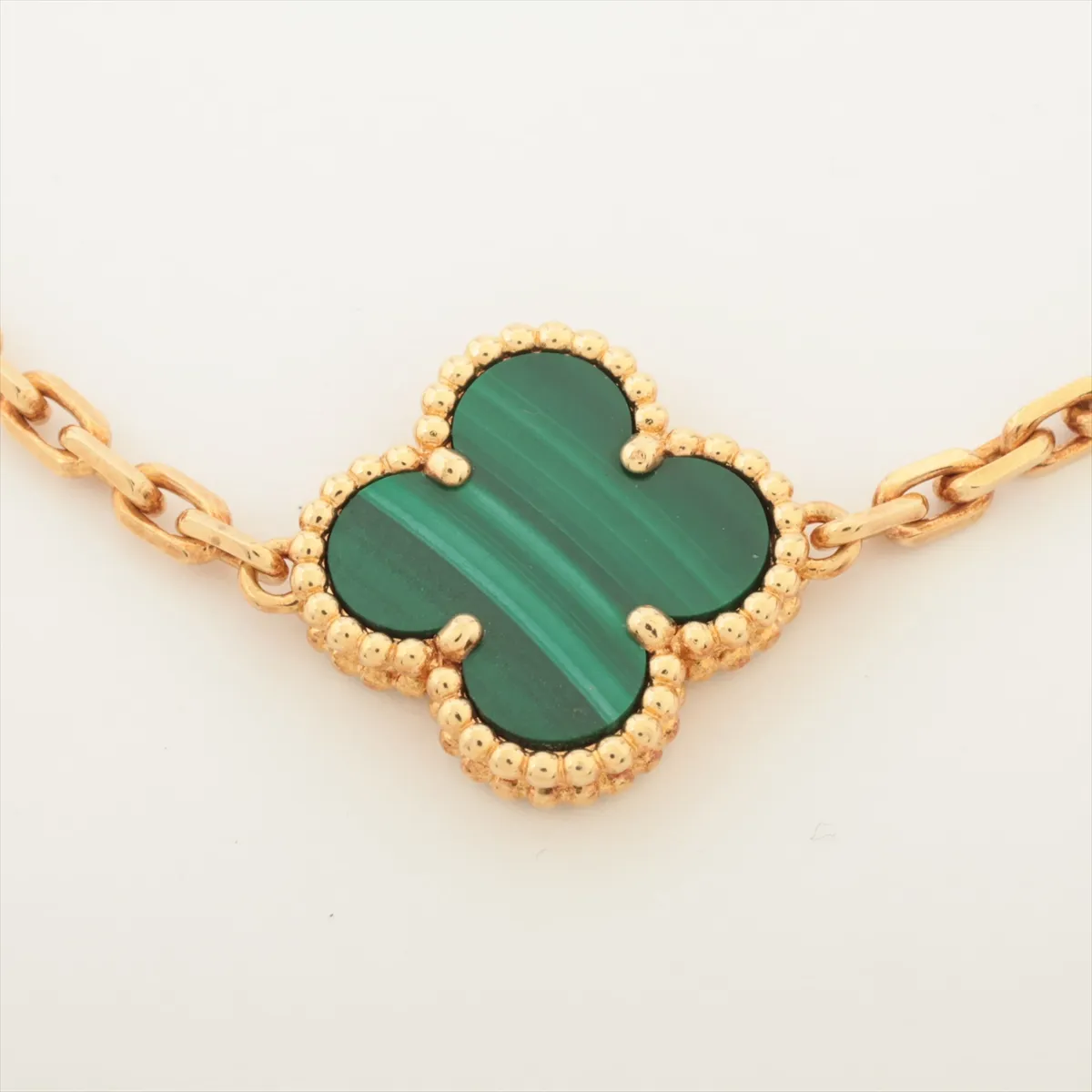 Vintage Alhambra 5P Malachite Bracelet 750(YG) 13.4g JE589831 — view 3