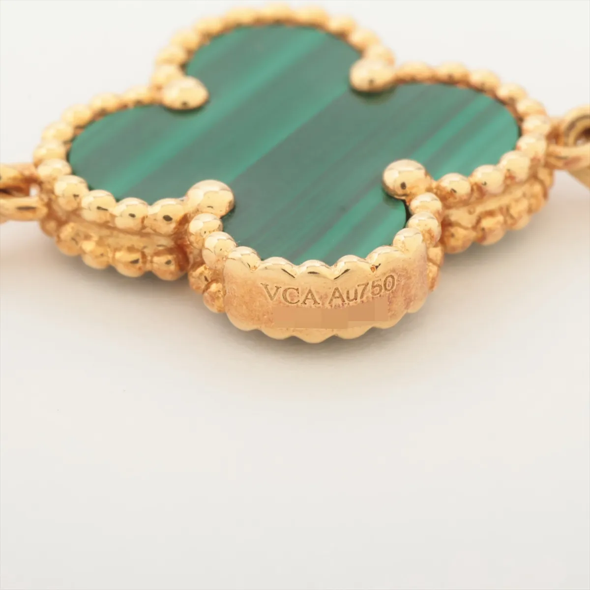 Vintage Alhambra 5P Malachite Bracelet 750(YG) 13.4g JE589831 — view 5