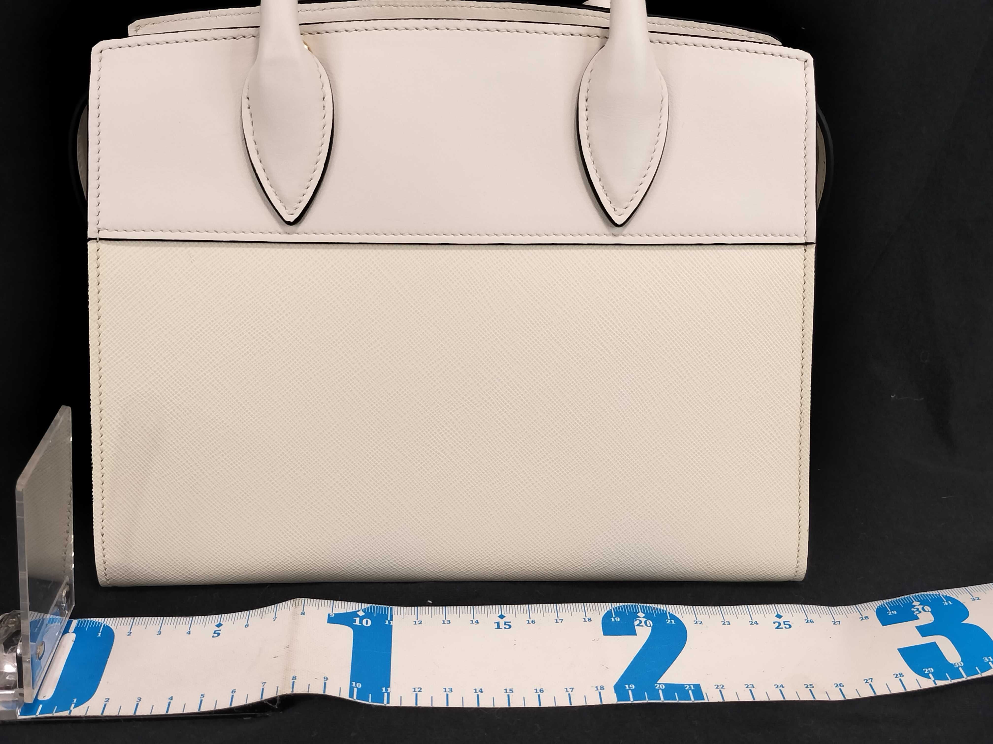 Saffiano Esplanade Leather 2-Way Handbag White 1BA045 Handbag — view 2