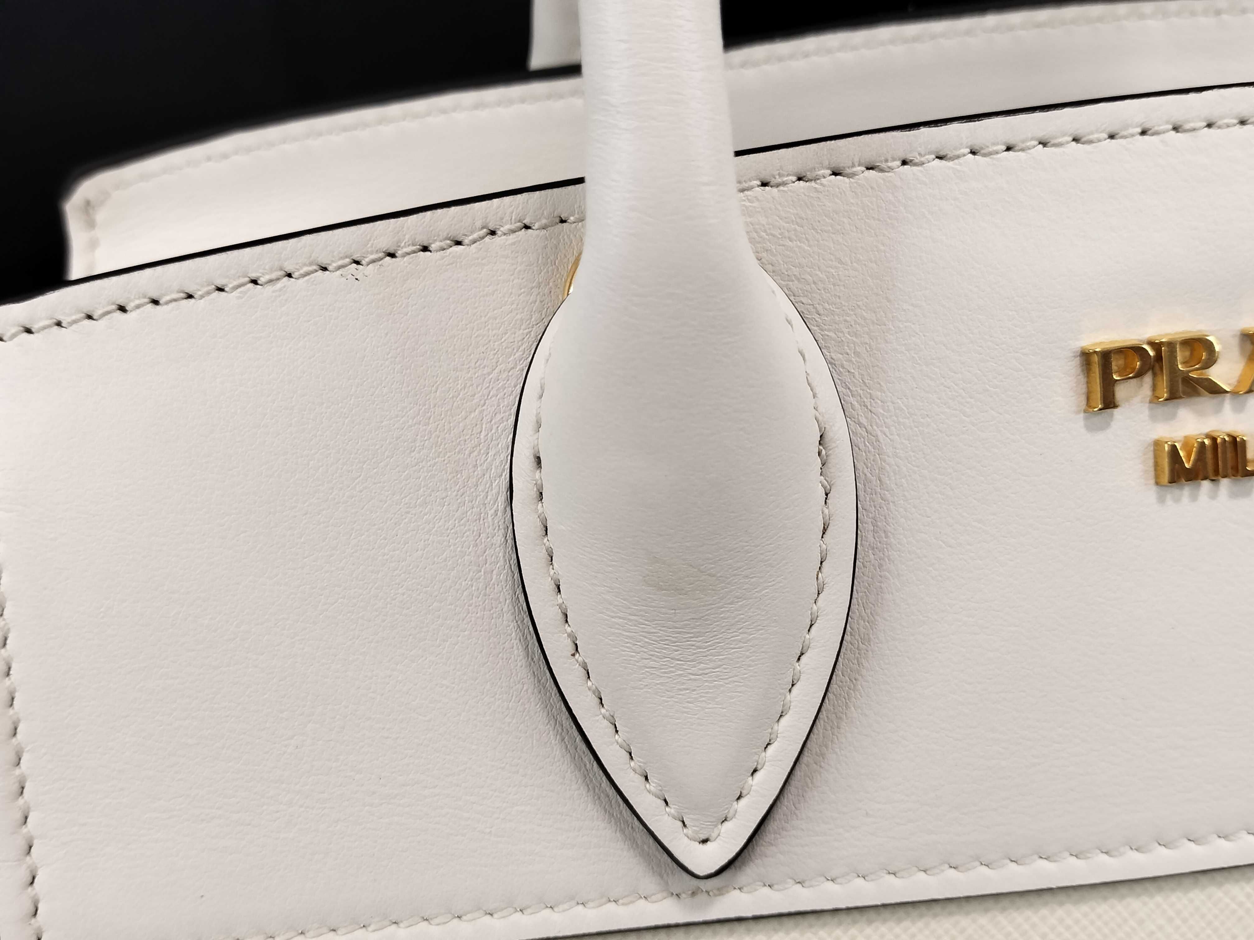 Saffiano Esplanade Leather 2-Way Handbag White 1BA045 Handbag — view 14