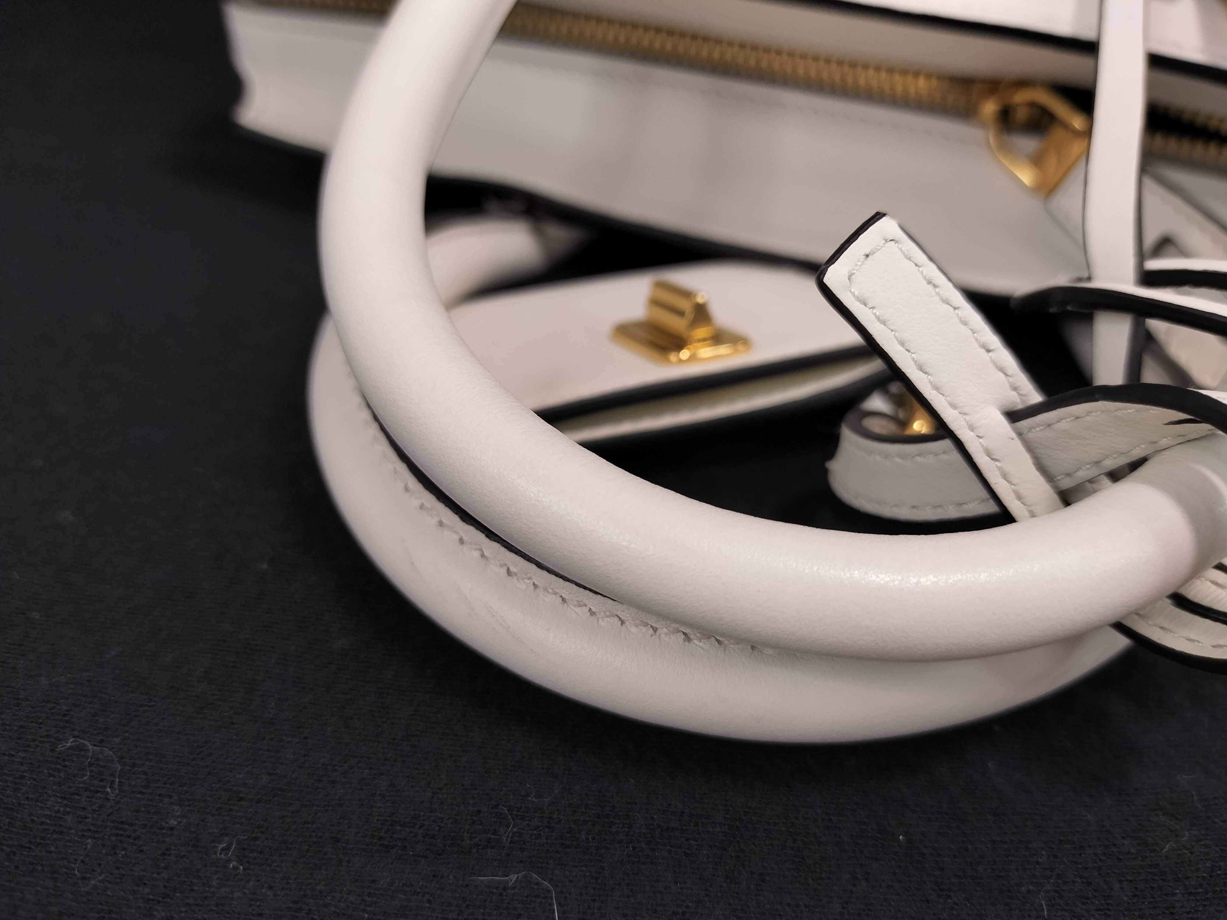 Saffiano Esplanade Leather 2-Way Handbag White 1BA045 Handbag — view 4