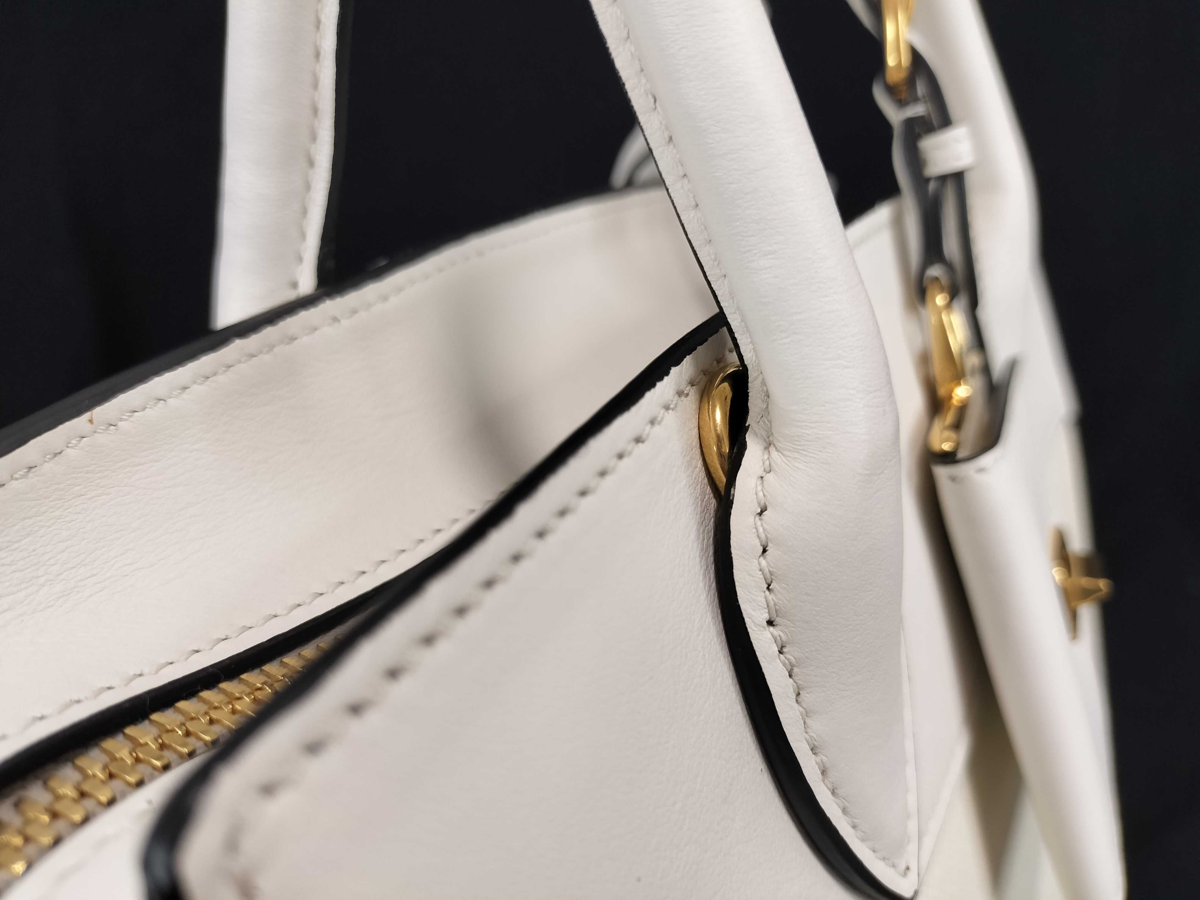 Saffiano Esplanade Leather 2-Way Handbag White 1BA045 Handbag — view 5