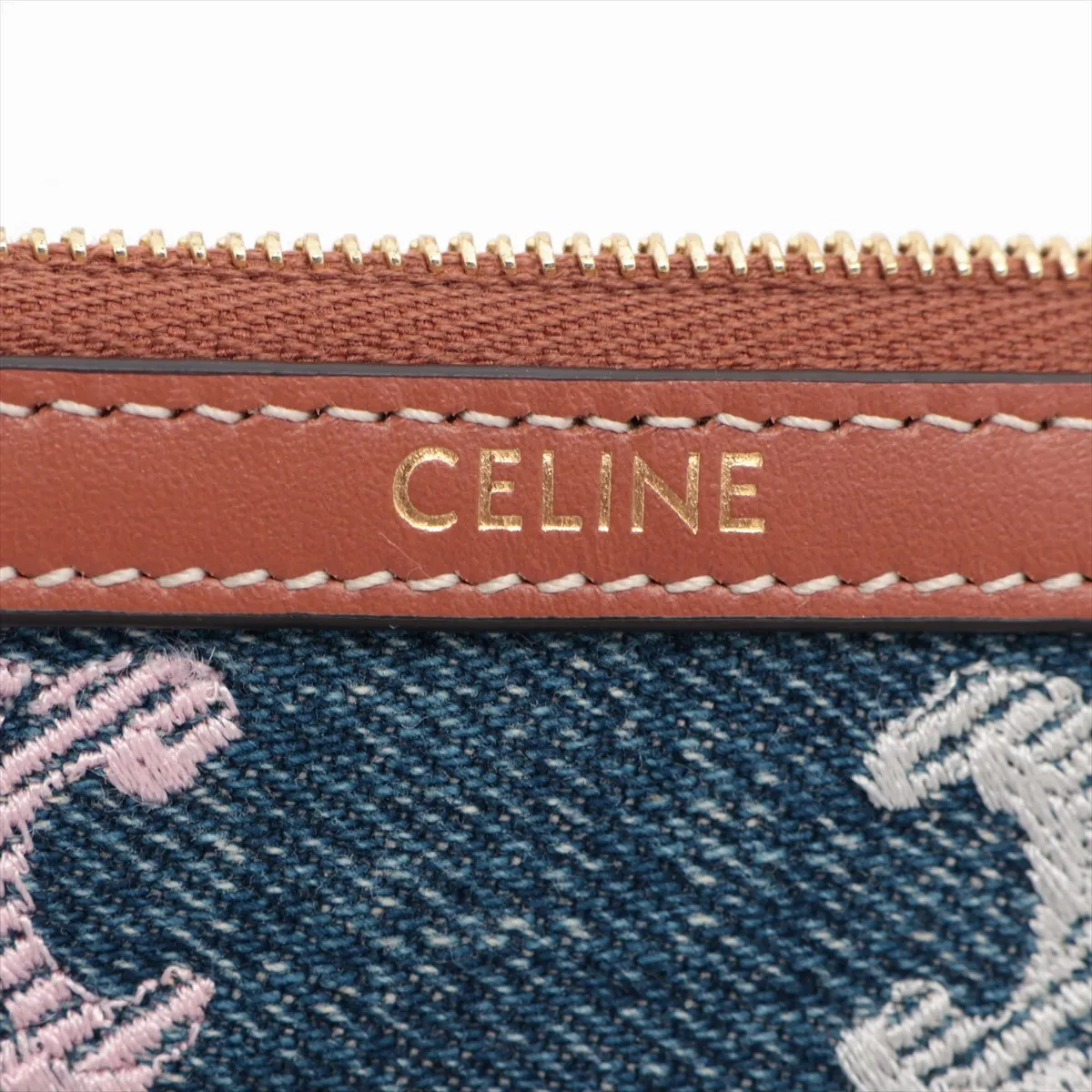 Triomphe Denim x Leather Pouch Blue — view 4