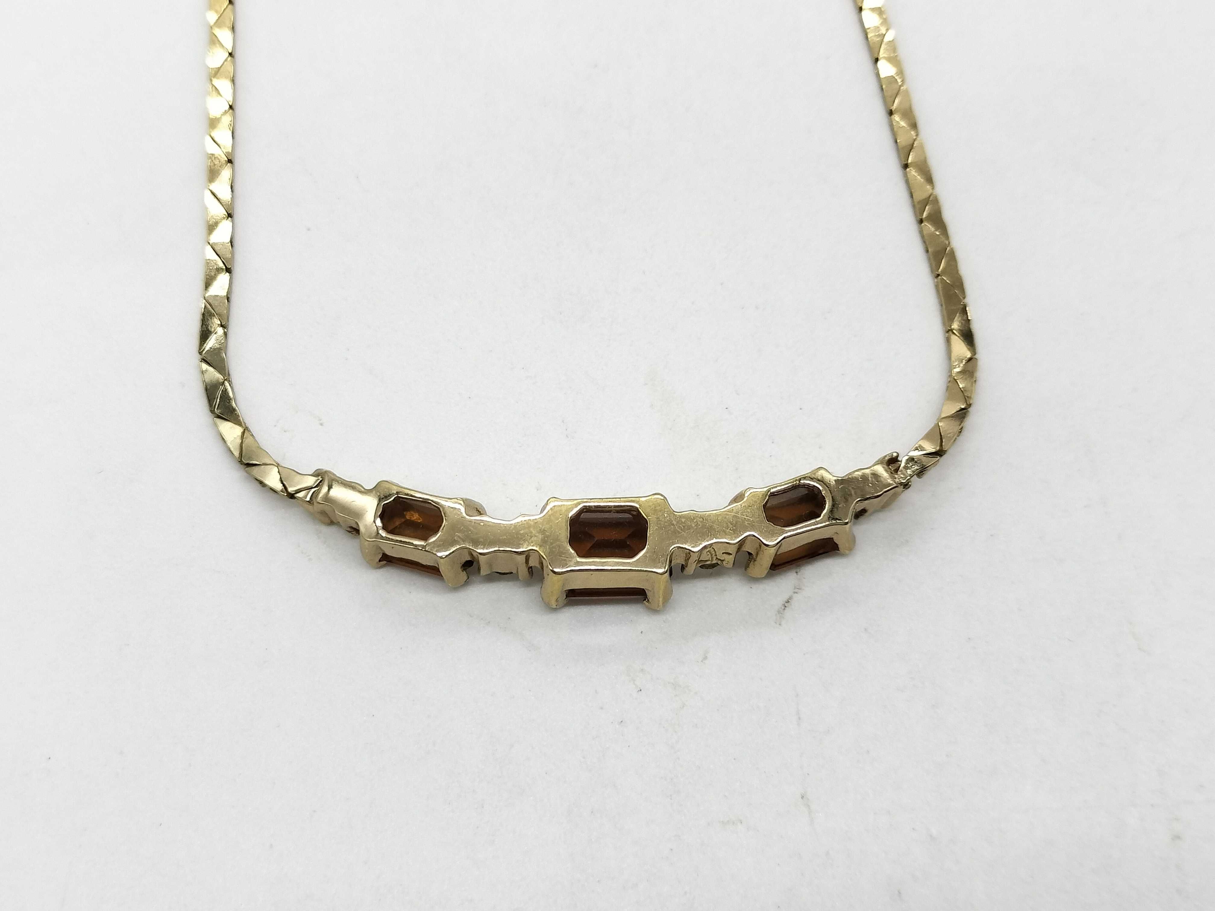Gold Rhinestone Necklace Chr. Vintage Necklace — view 2