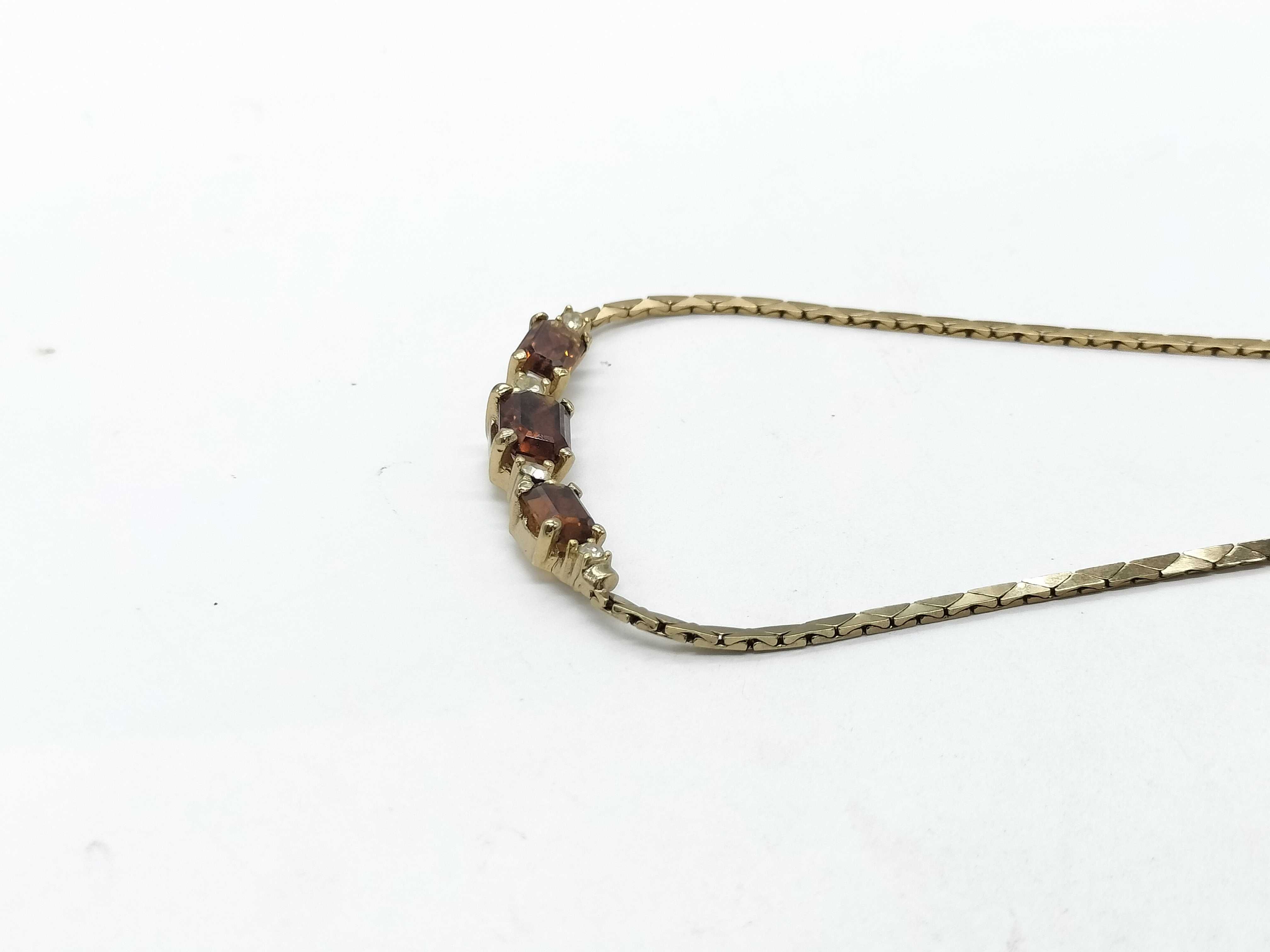 Gold Rhinestone Necklace Chr. Vintage Necklace — view 3