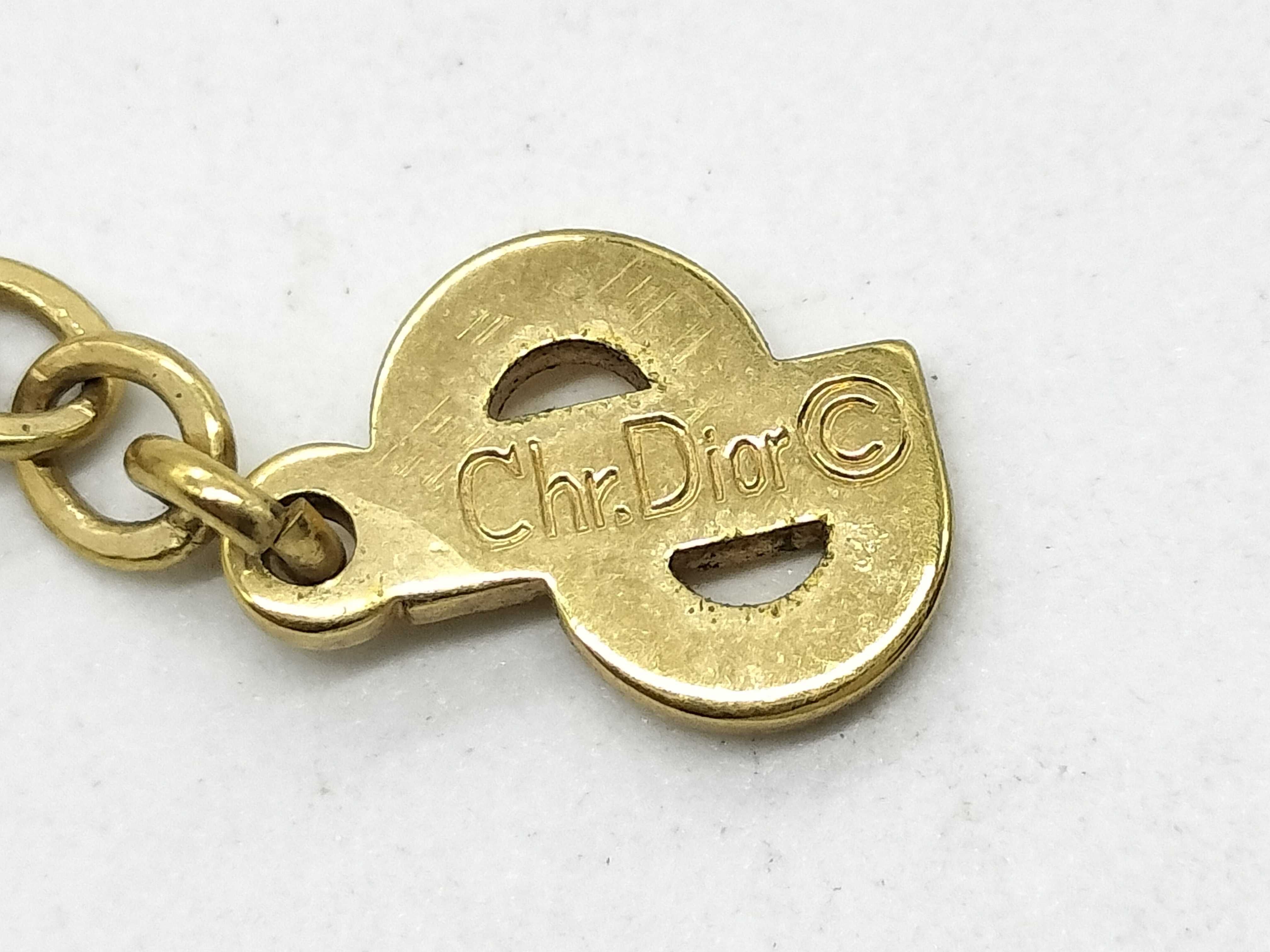 Gold Rhinestone Necklace Chr. Vintage Necklace — view 5