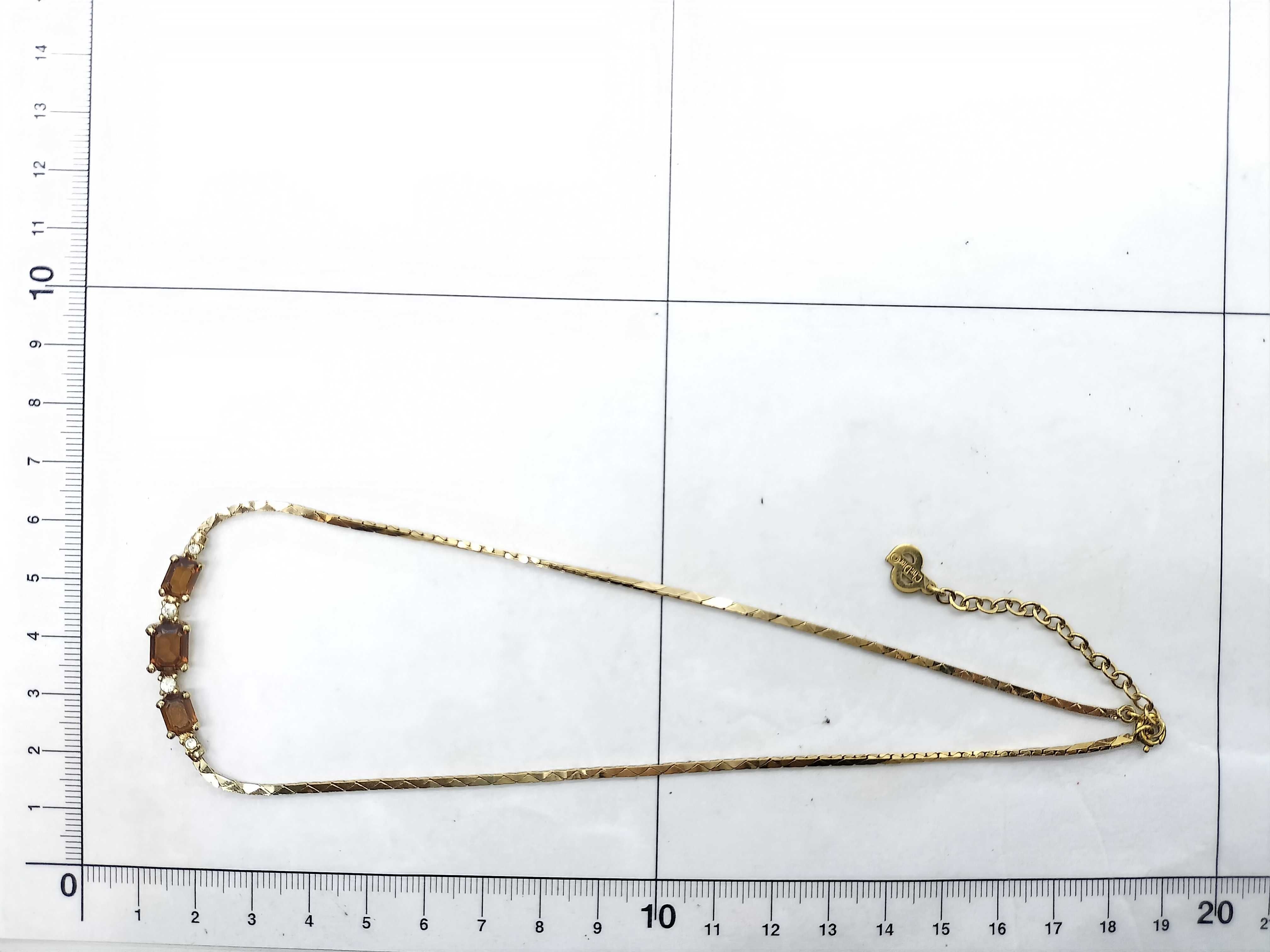 Gold Rhinestone Necklace Chr. Vintage Necklace — view 6