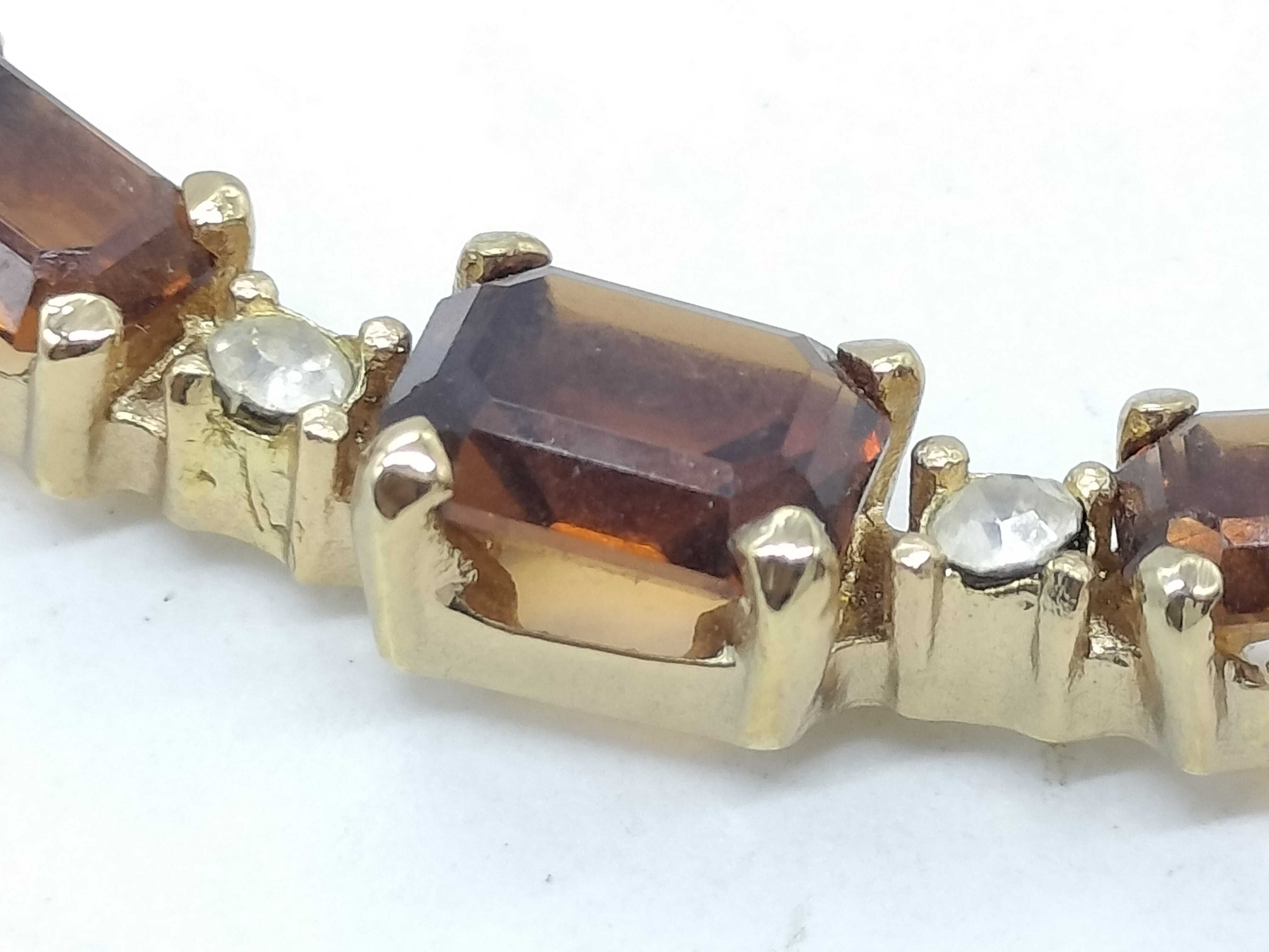 Gold Rhinestone Necklace Chr. Vintage Necklace — view 7