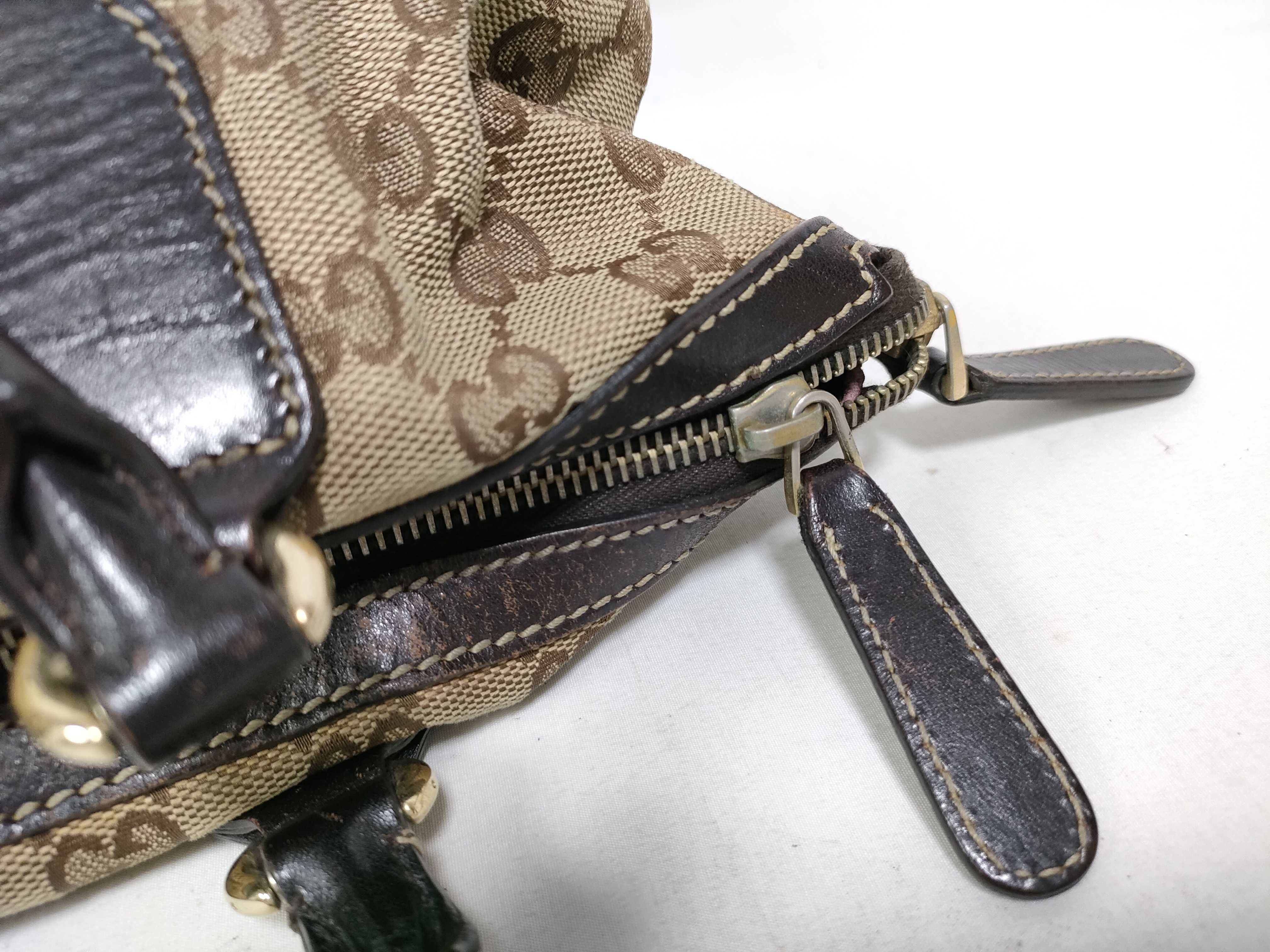 Brown Canvas Vintage Horsebit Buckle Skiing Shoulder Bag (Handbag) — view 12
