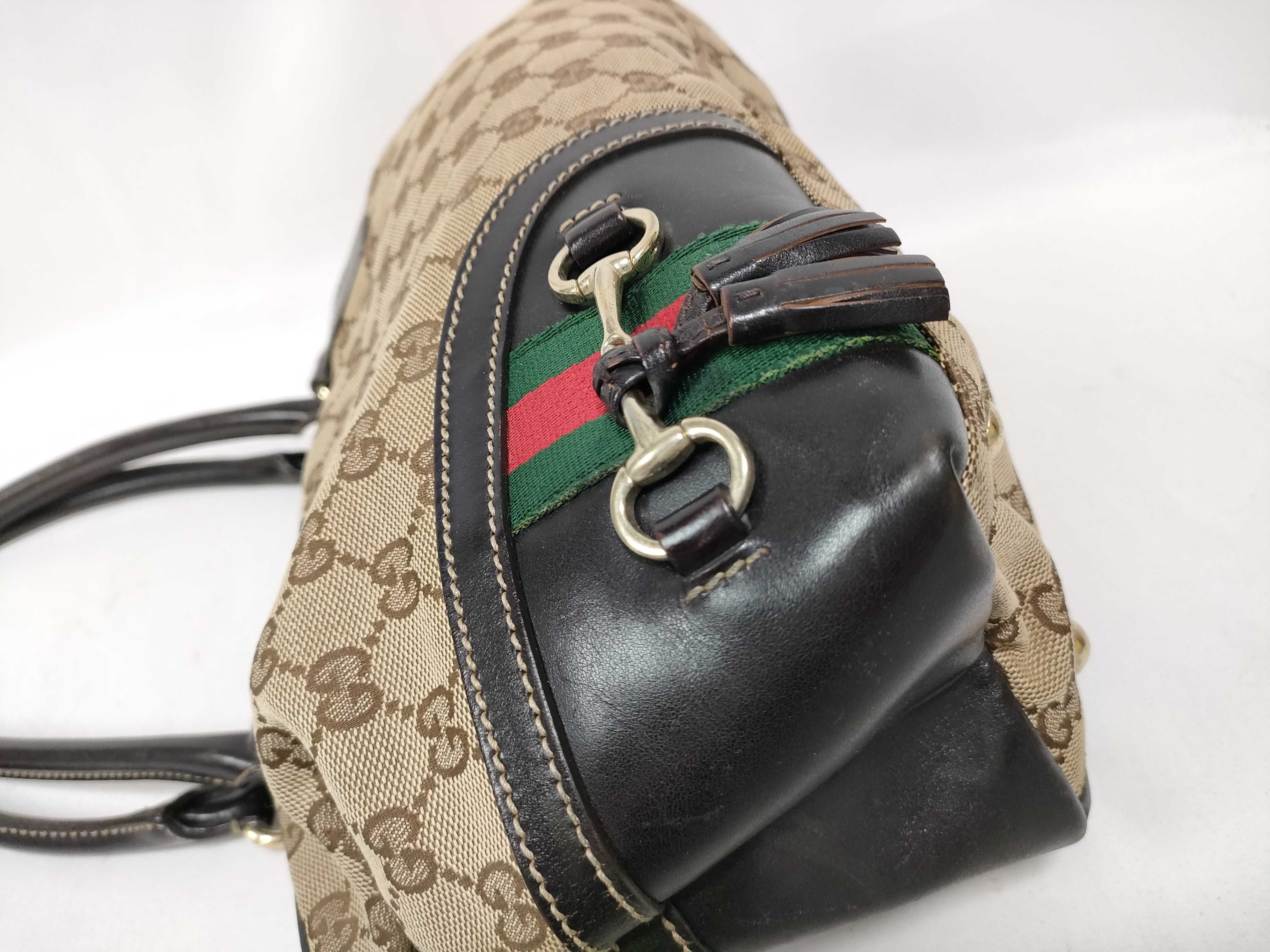 Brown Canvas Vintage Horsebit Buckle Skiing Shoulder Bag (Handbag) — view 6