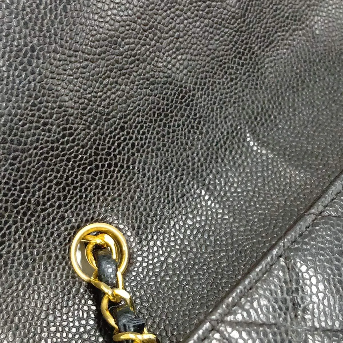 [Individually packaged] Chanel Matelassé Caviar Skin Single Flap Single Chain Bag Diana Flap Black Gold Hardware 4488733 Series 4 — view 13