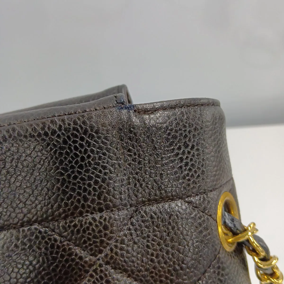 [Individually packaged] Chanel Matelassé Caviar Skin Single Flap Single Chain Bag Diana Flap Black Gold Hardware 4488733 Series 4 — view 15