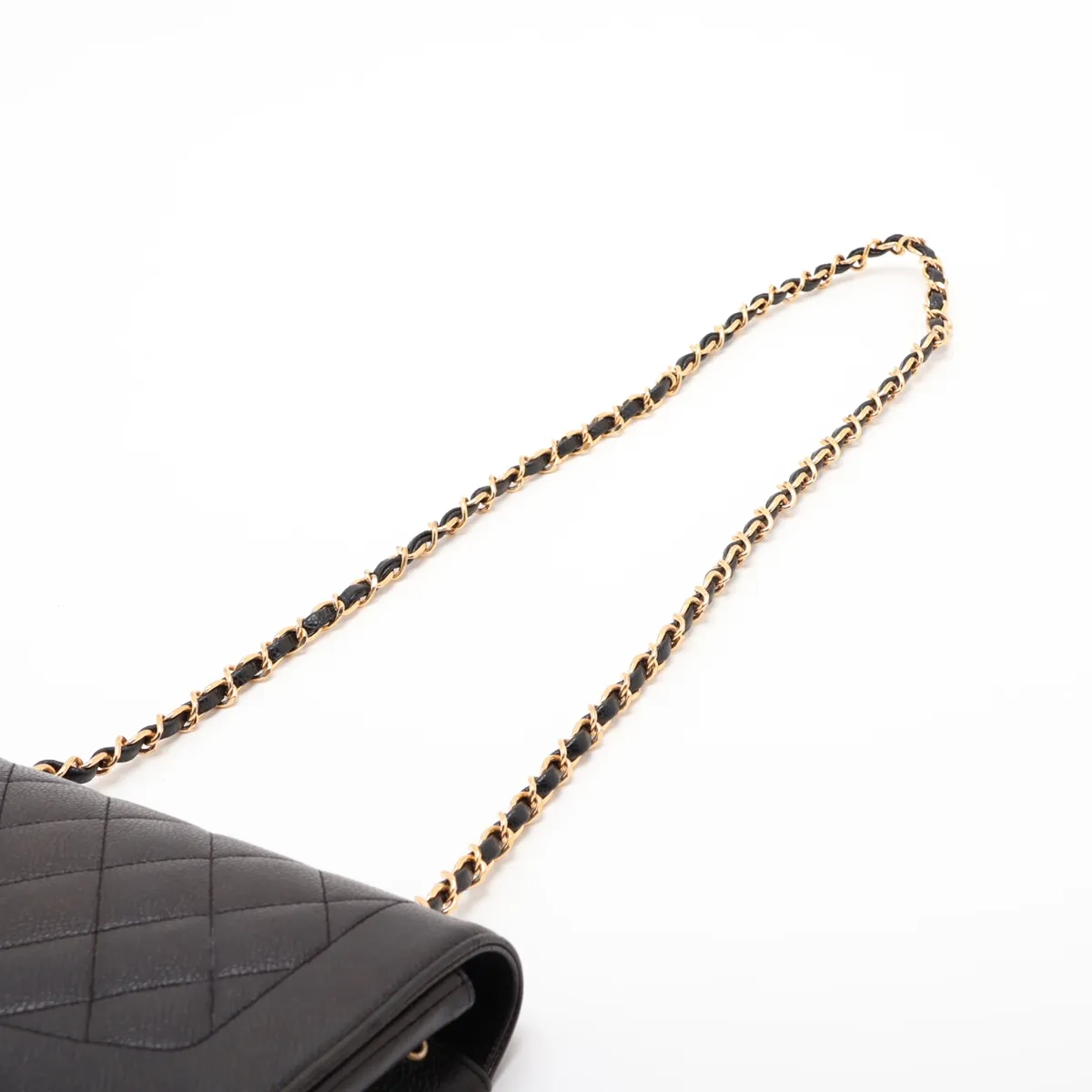 [Individually packaged] Chanel Matelassé Caviar Skin Single Flap Single Chain Bag Diana Flap Black Gold Hardware 4488733 Series 4 — view 5