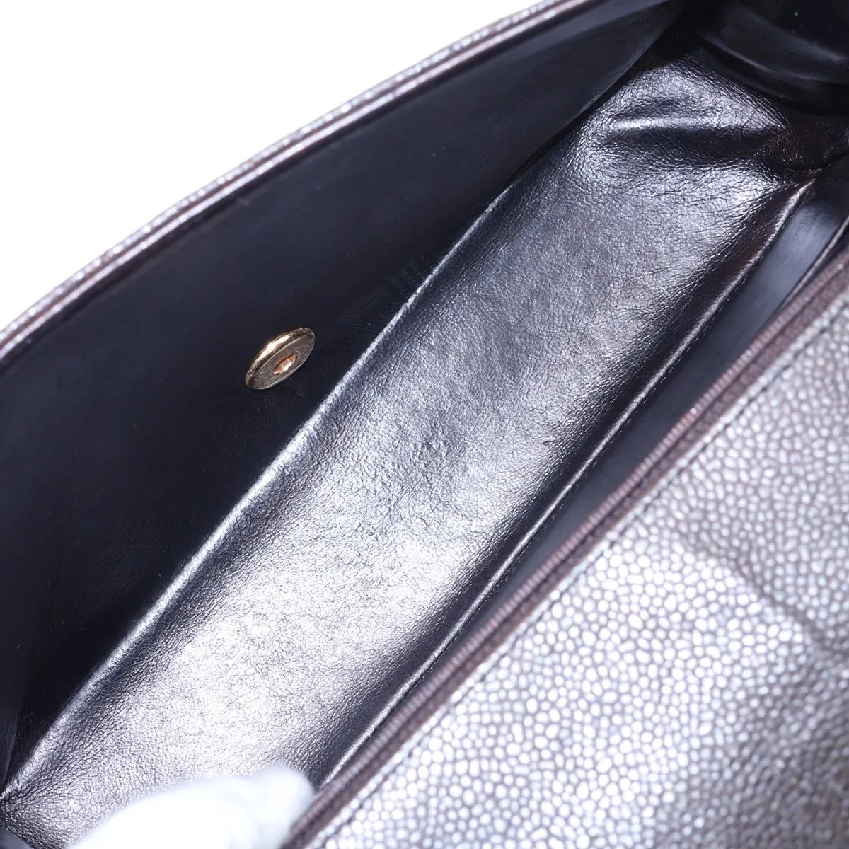 [Individually packaged] Chanel Matelassé Caviar Skin Single Flap Single Chain Bag Diana Flap Black Gold Hardware 4488733 Series 4 — view 6