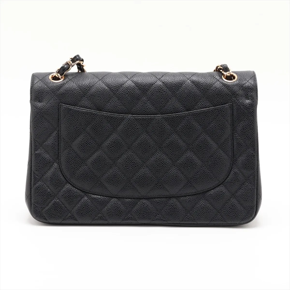 [Individually packaged] Chanel Large Matelassé 30 Caviar Skin Double Flap Double Chain Bag, Black with Gold Hardware, 14694592, Serial Number 14, A58600 — view 2