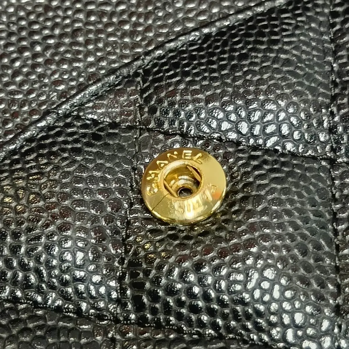 [Individually packaged] Chanel Large Matelassé 30 Caviar Skin Double Flap Double Chain Bag, Black with Gold Hardware, 14694592, Serial Number 14, A58600 — view 11