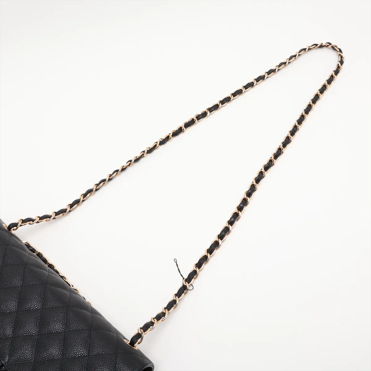[Individually packaged] Chanel Large Matelassé 30 Caviar Skin Double Flap Double Chain Bag, Black with Gold Hardware, 14694592, Serial Number 14, A58600 — view 5