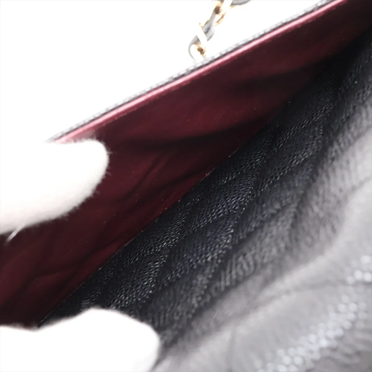 [Individually packaged] Chanel Large Matelassé 30 Caviar Skin Double Flap Double Chain Bag, Black with Gold Hardware, 14694592, Serial Number 14, A58600 — view 8