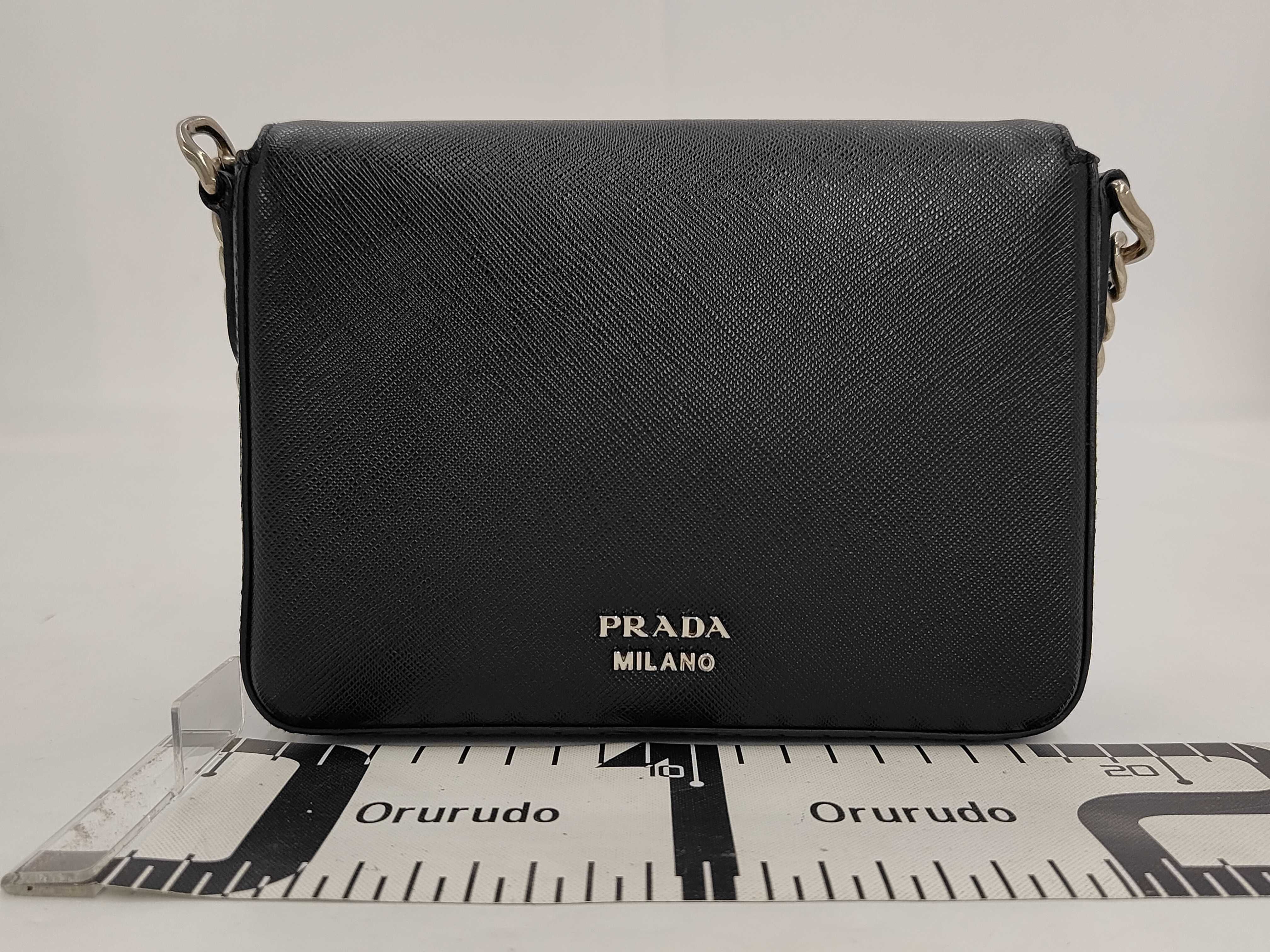 Saffiano Leather Black Shoulder Bag — view 2