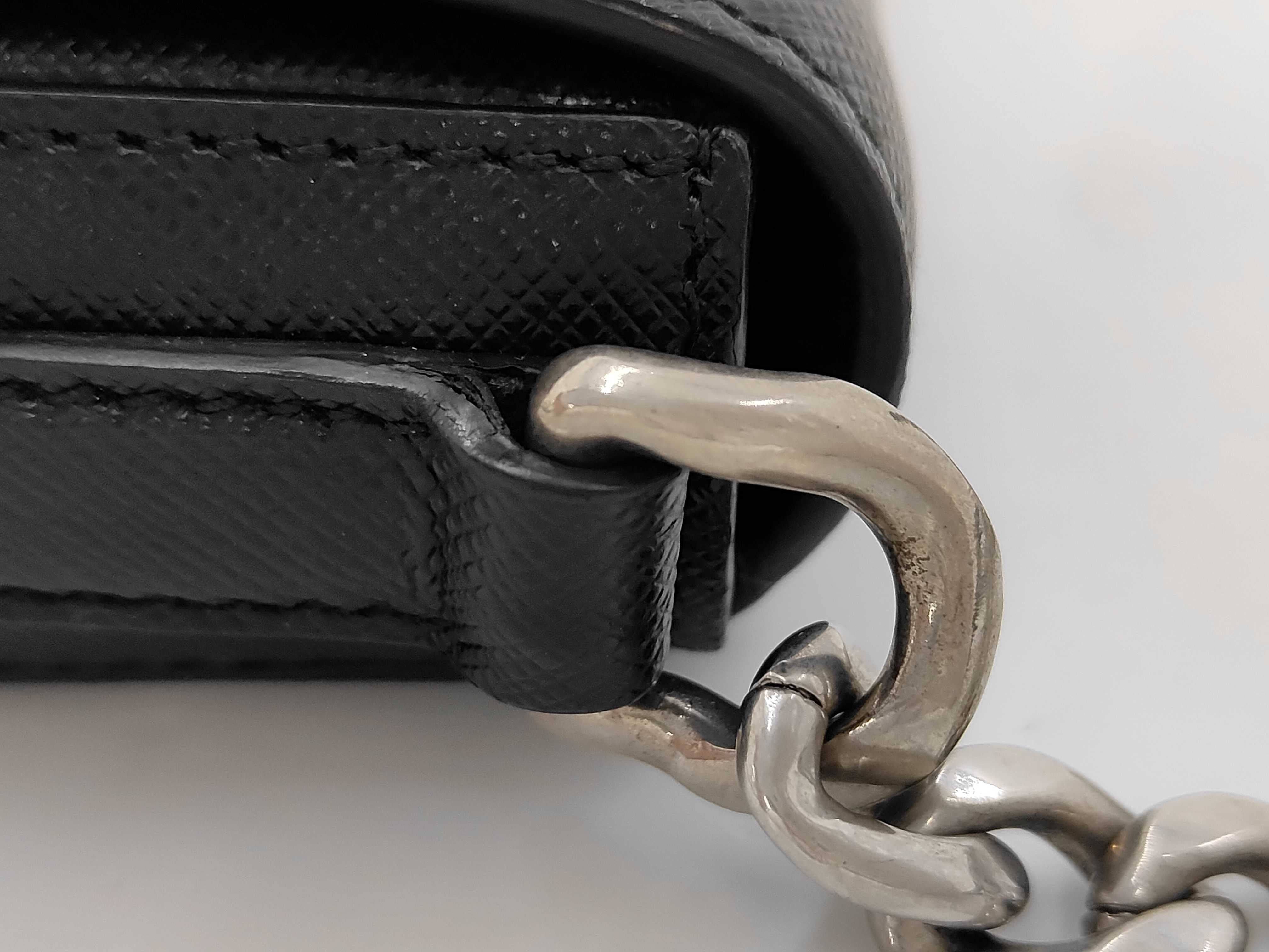 Saffiano Leather Black Shoulder Bag — view 8