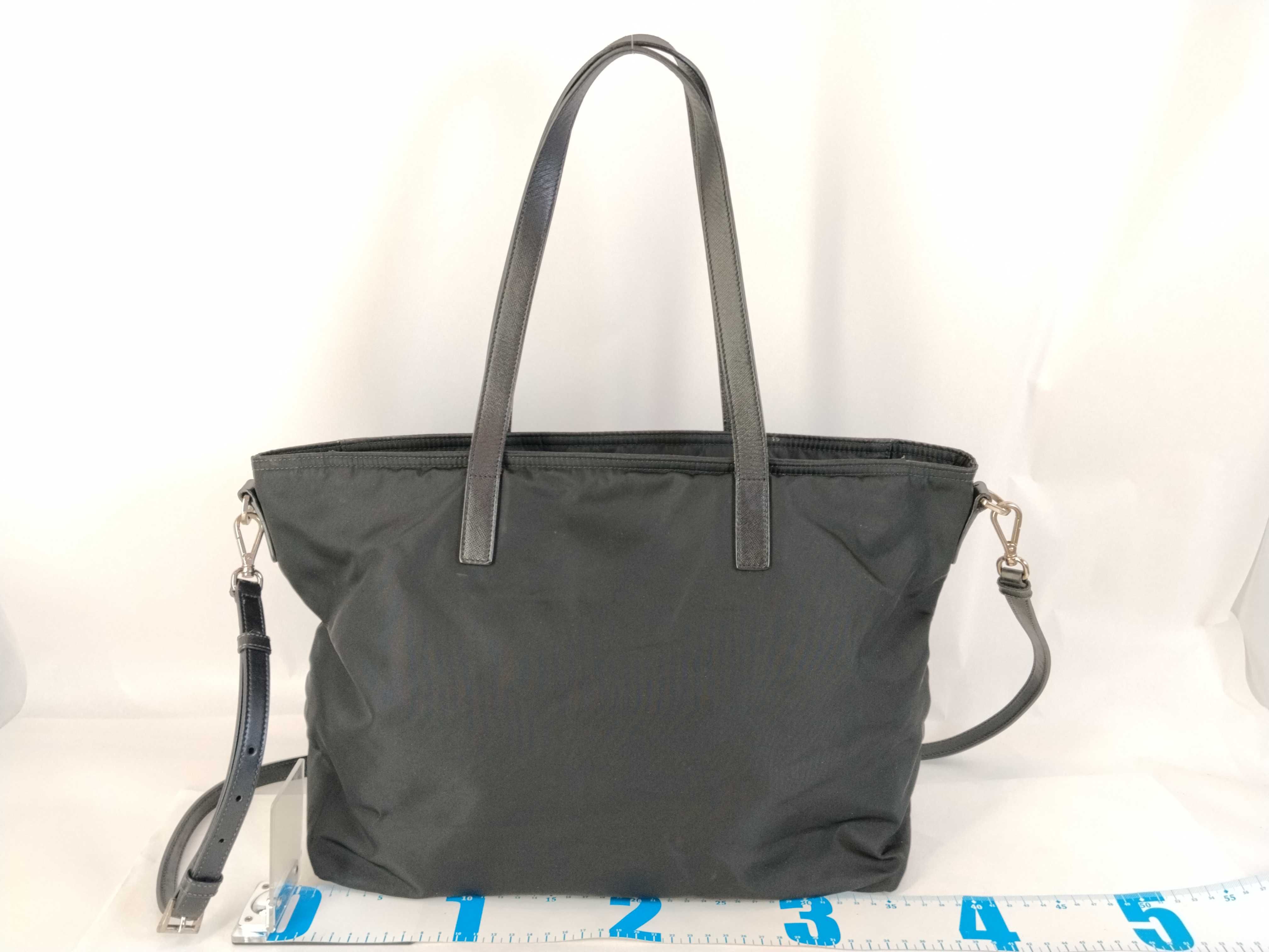 Nylon PH- Tessuto Black Nylon Zip Tote Bag — view 2