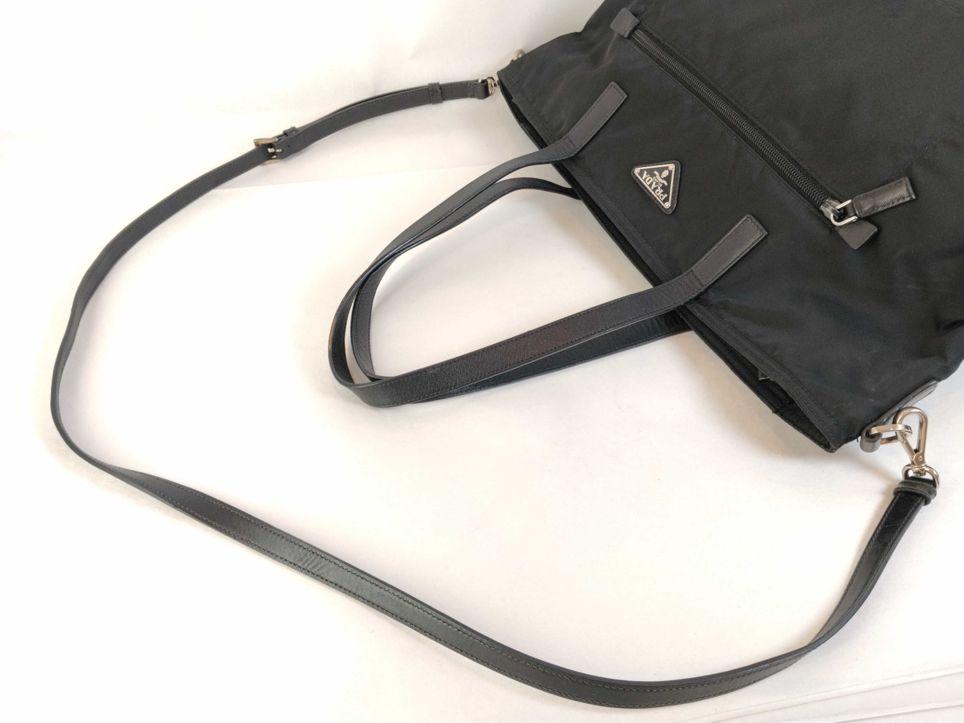Nylon PH- Tessuto Black Nylon Zip Tote Bag — view 3