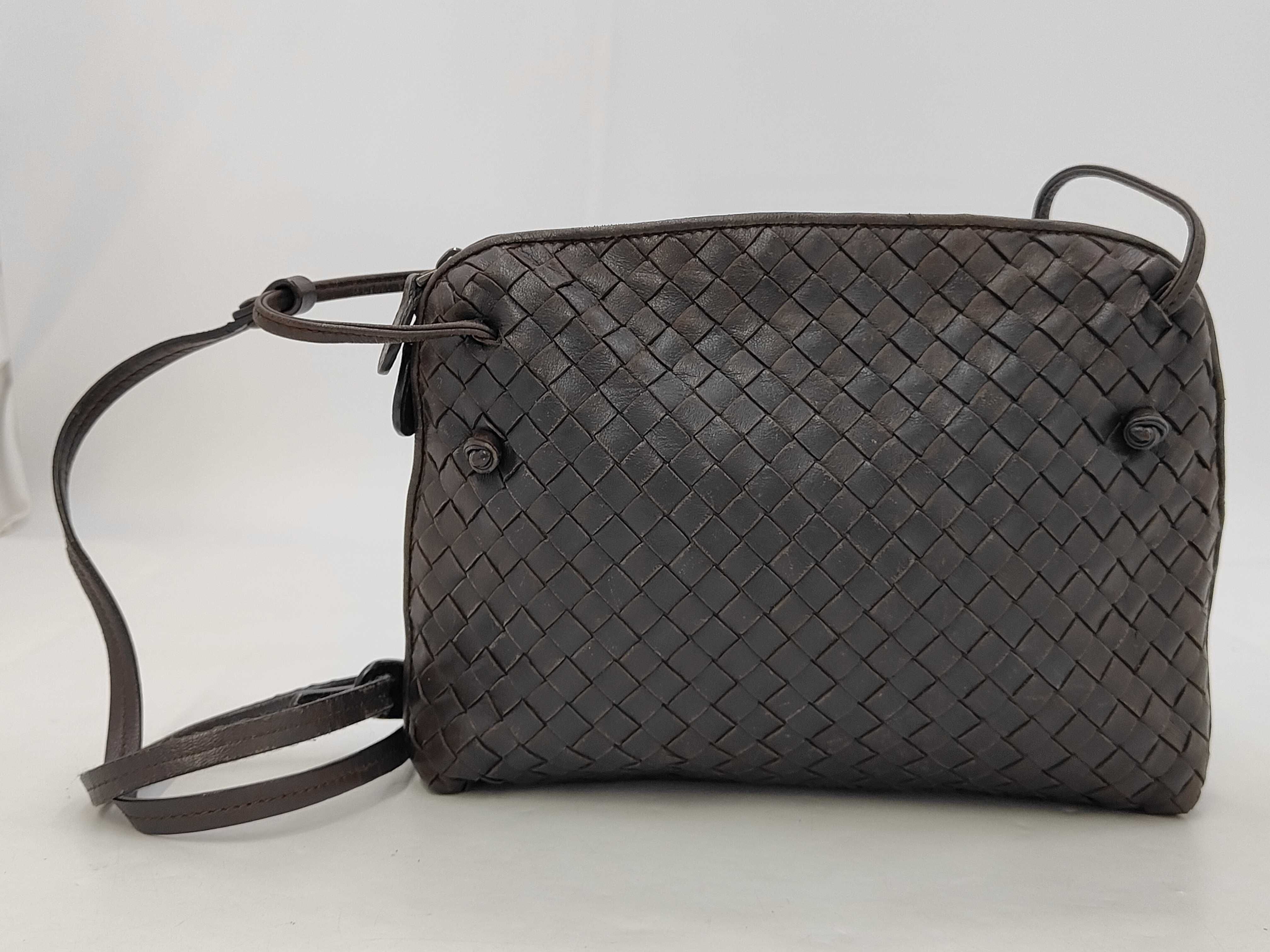 Intrecciato Shoulder Bag, Brown