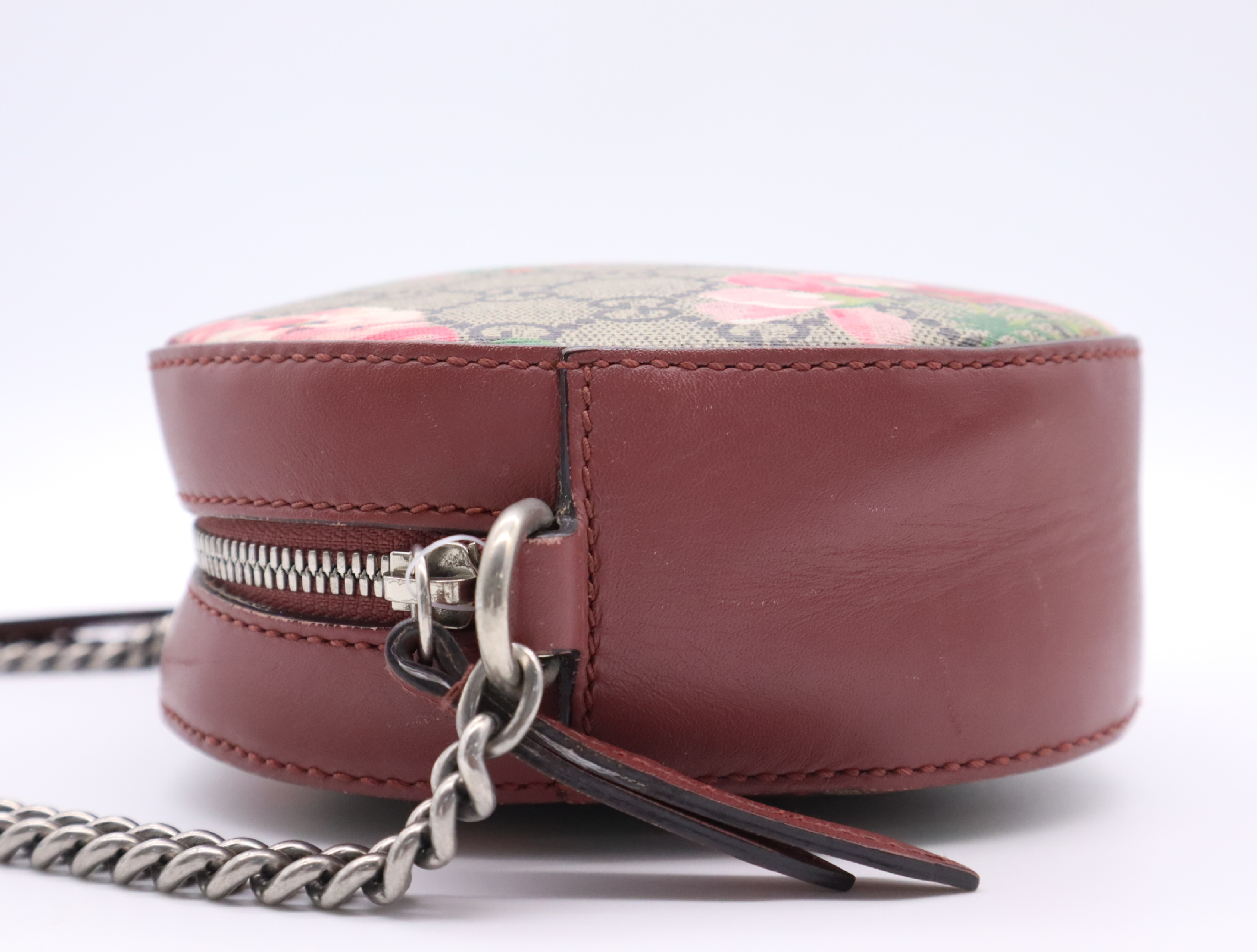 409535GG Blooms Chain Shoulder Bag, Floral Pattern, Multicolor, Brown, with Dust Bag. — view 3