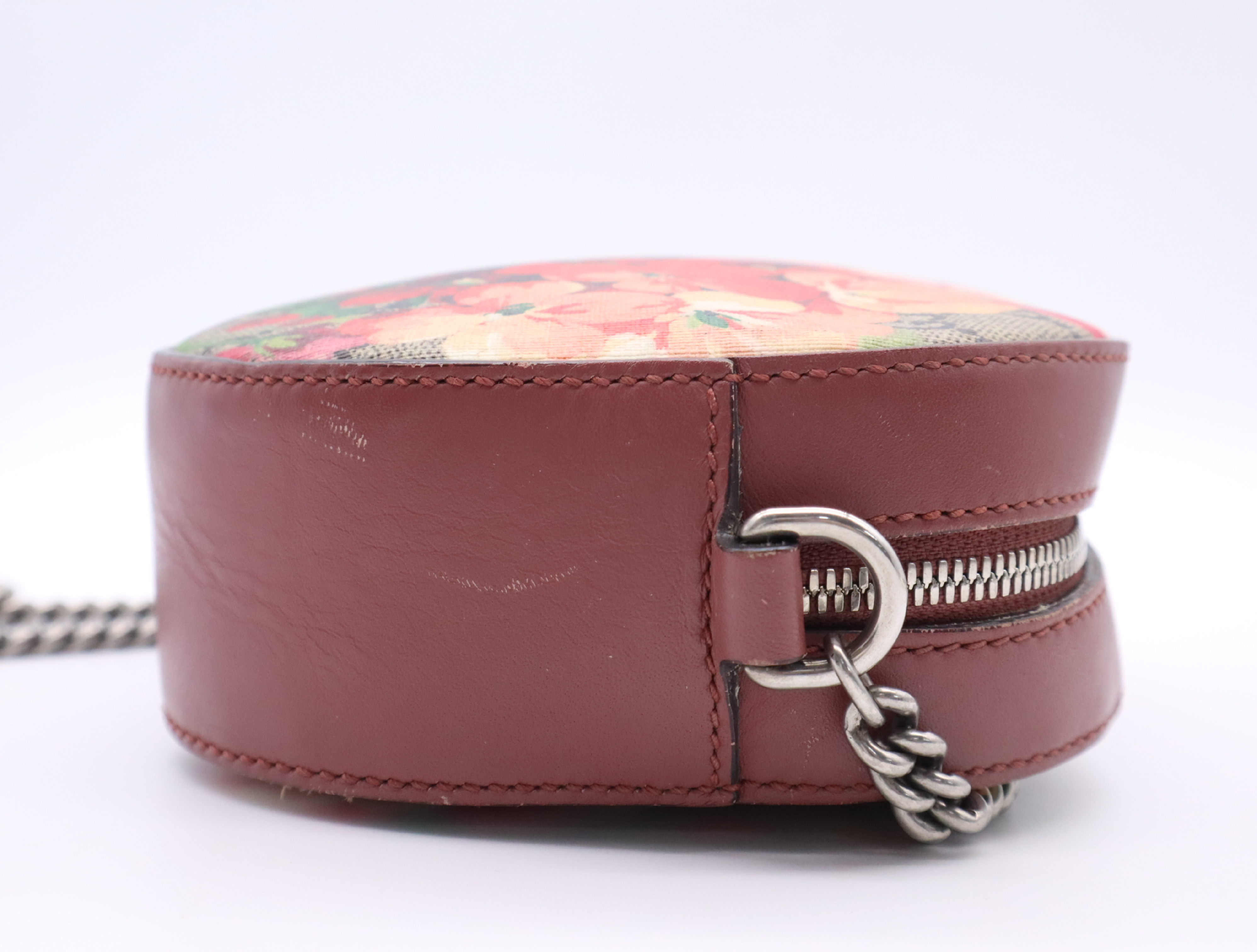 409535GG Blooms Chain Shoulder Bag, Floral Pattern, Multicolor, Brown, with Dust Bag. — view 5