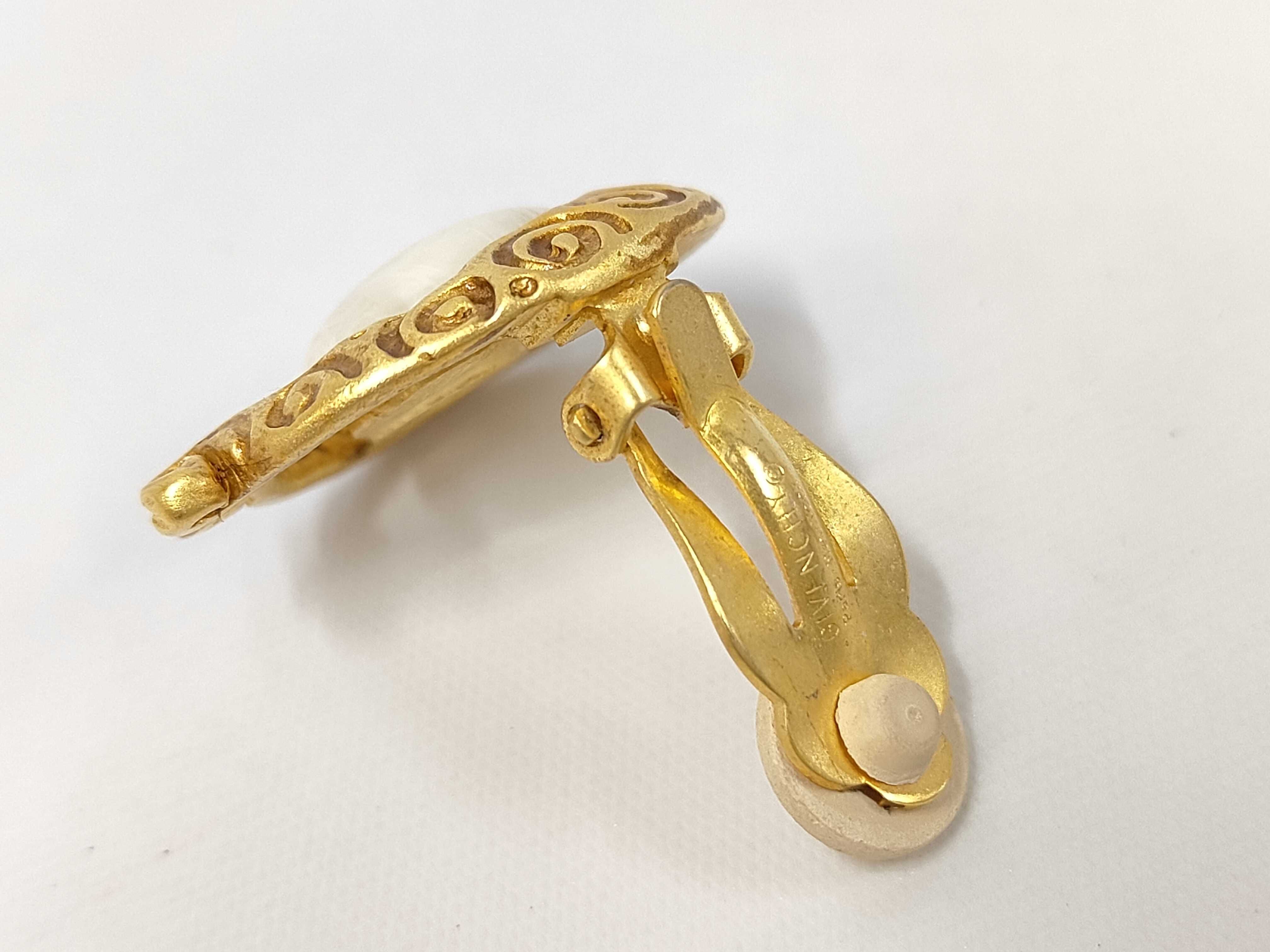 Vintage Stone Gold Earrings — view 6