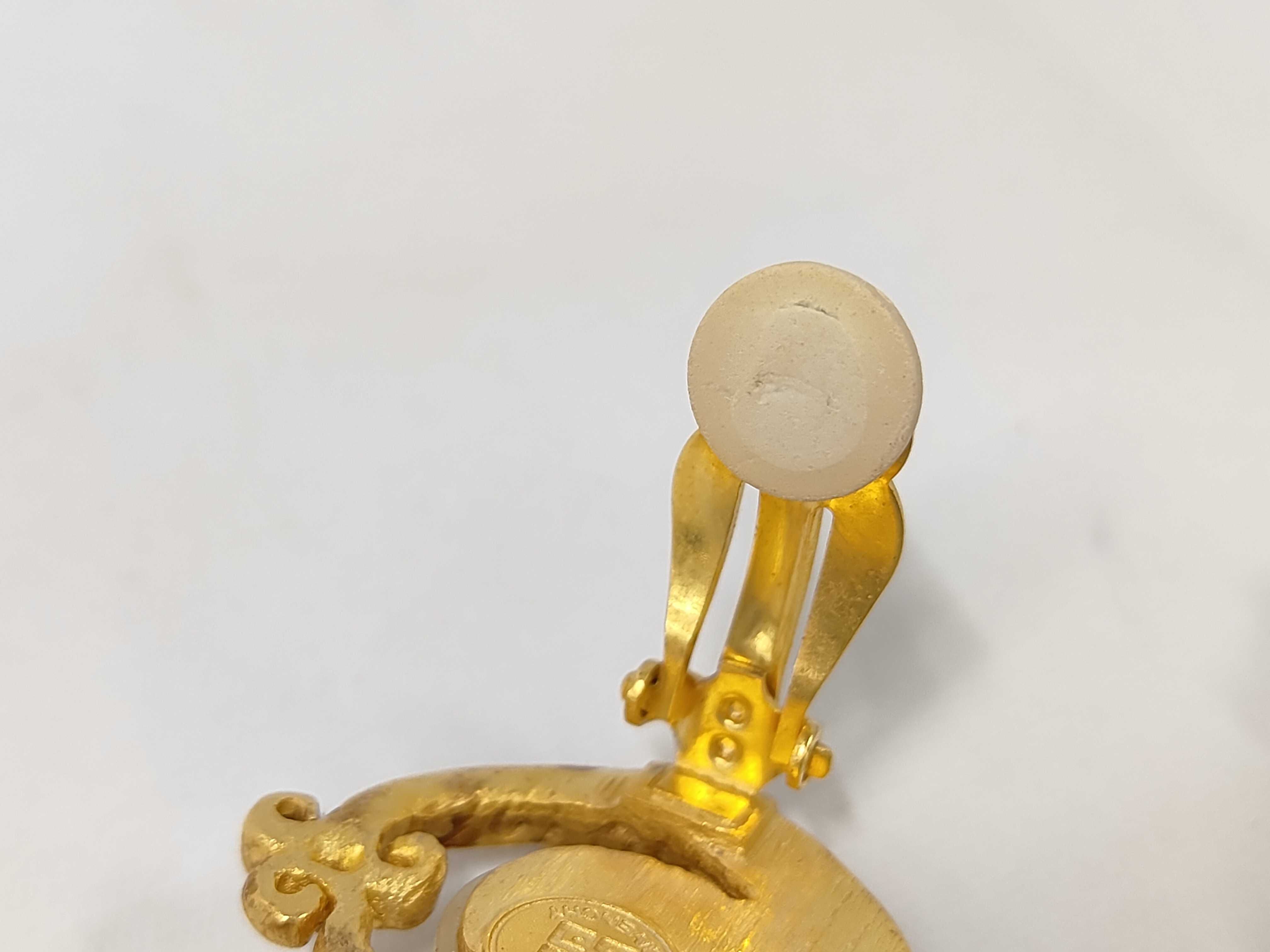 Vintage Stone Gold Earrings — view 7