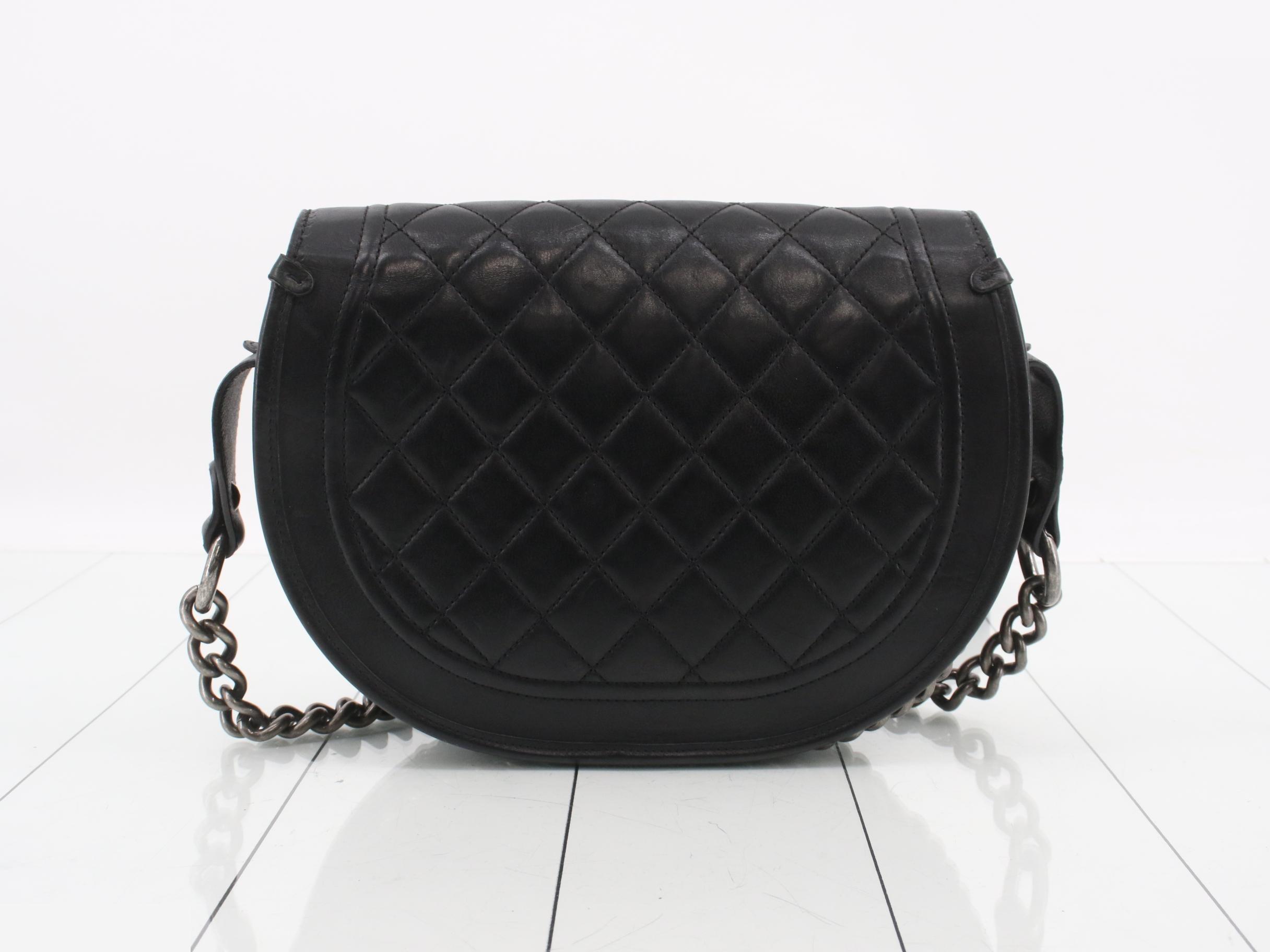 Paris Dallas Calfskin x Leather Chain Shoulder Bag — view 2